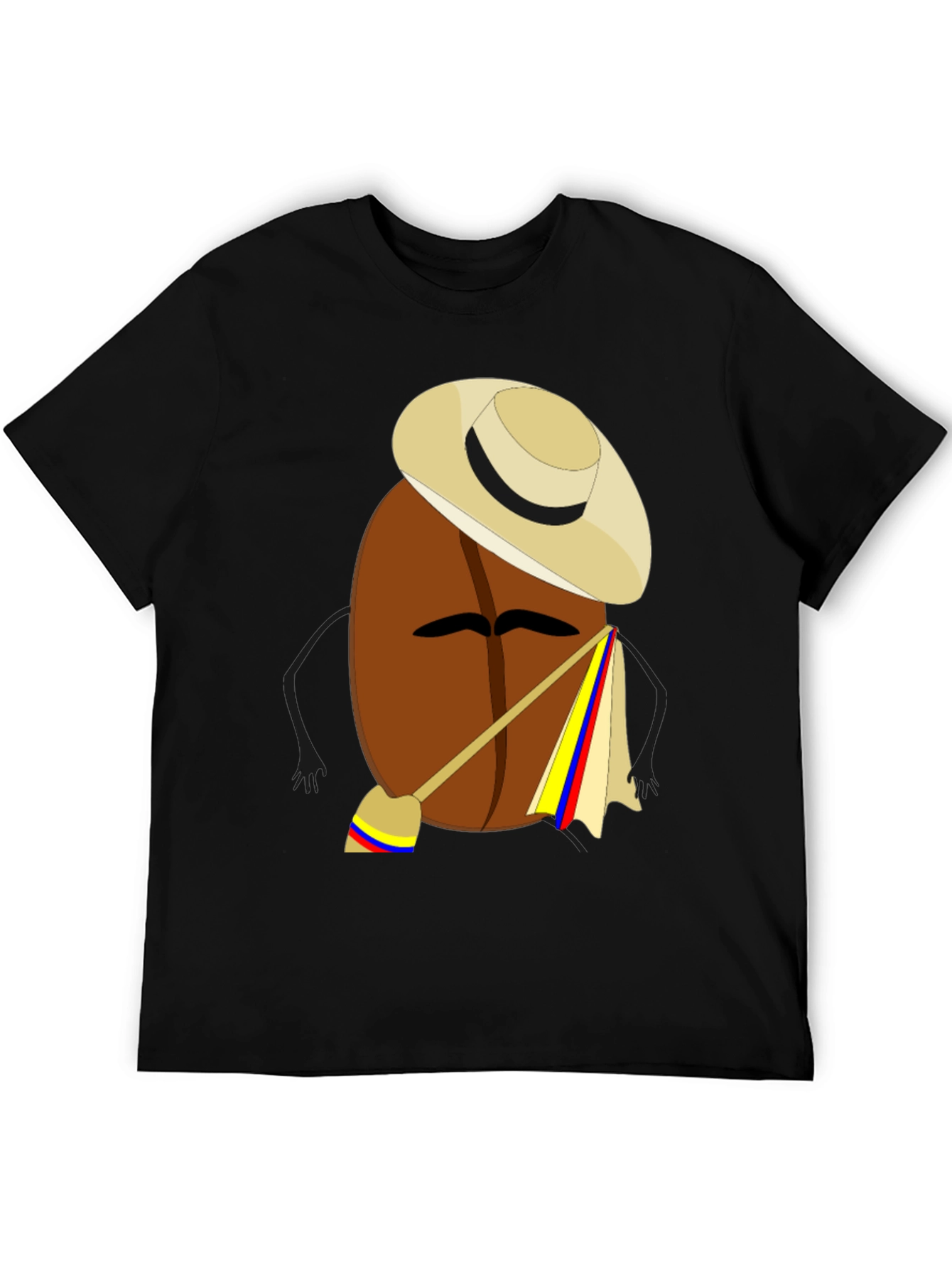 Colombian Coffee Bean Cartoon T-Shirt