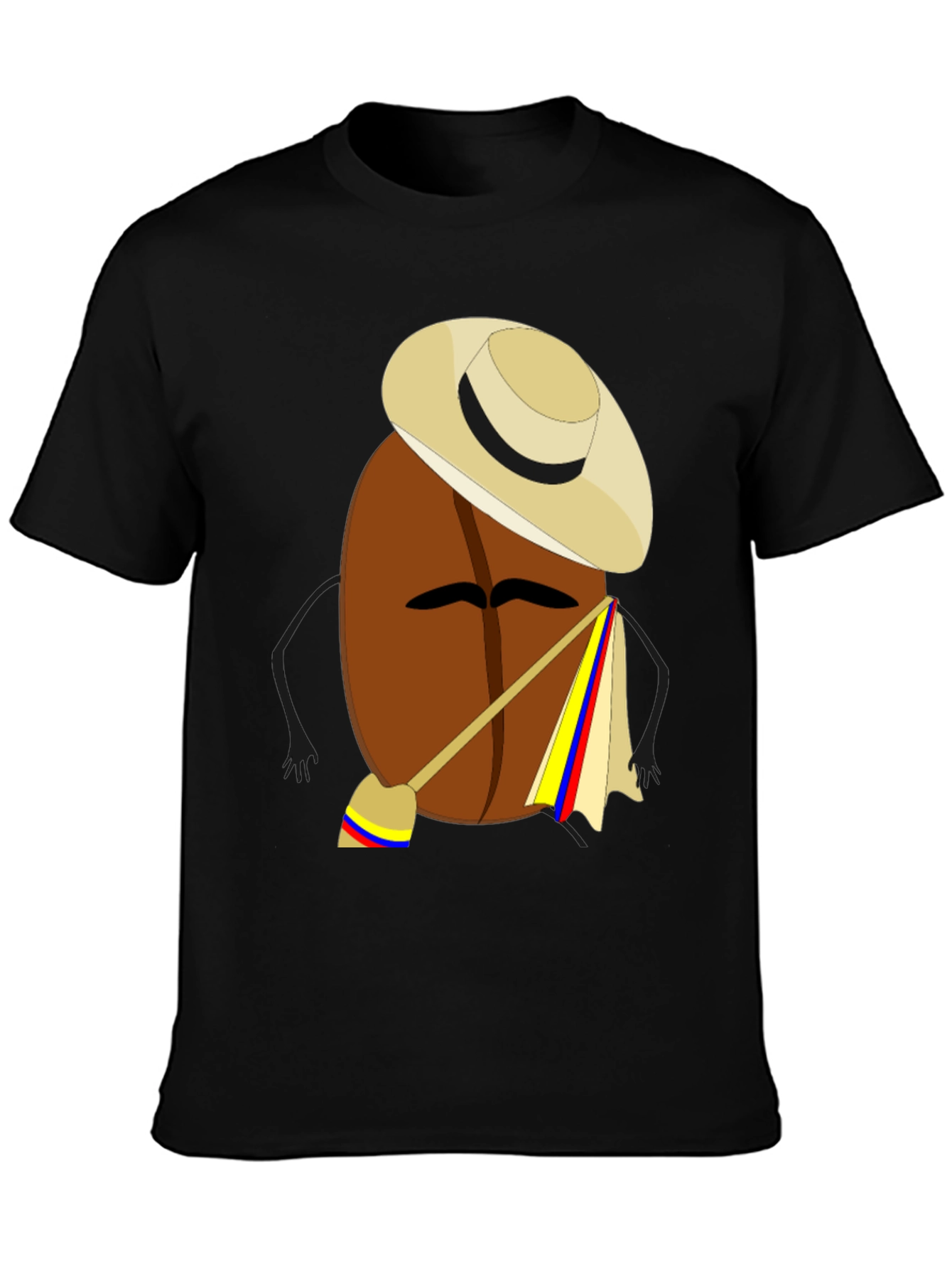 Colombian Coffee Bean Cartoon T-Shirt