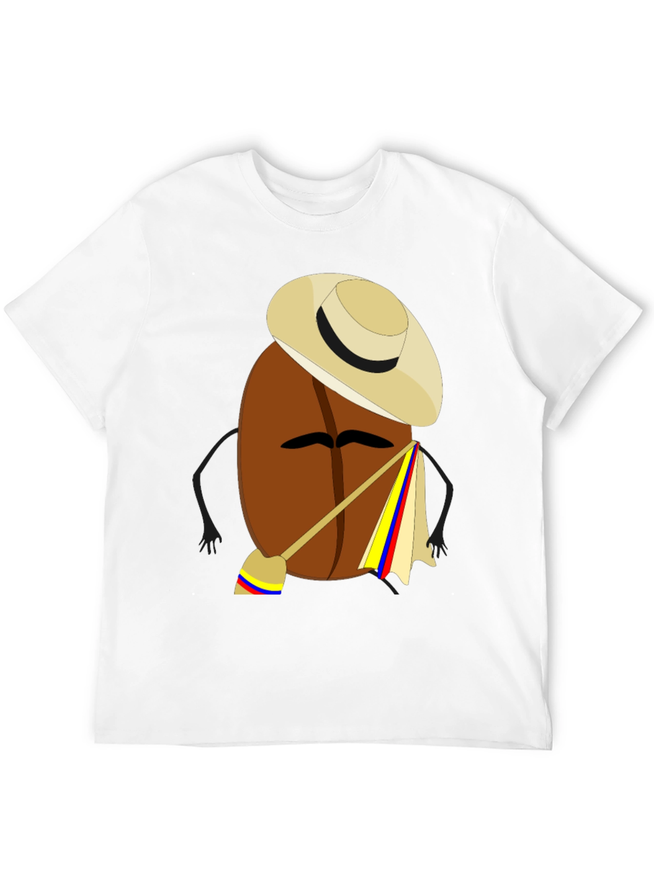 Colombian Coffee Bean Cartoon T-Shirt