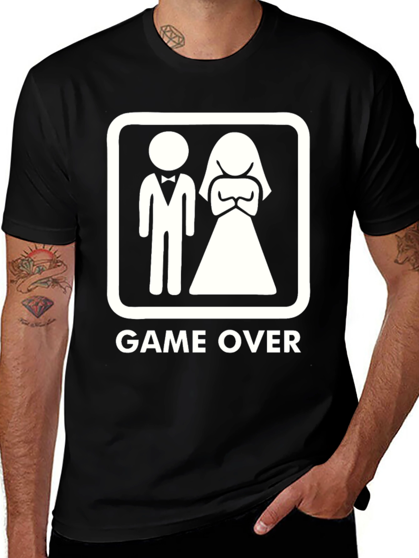 Game Over Groom Bride Graphic T-Shirt
