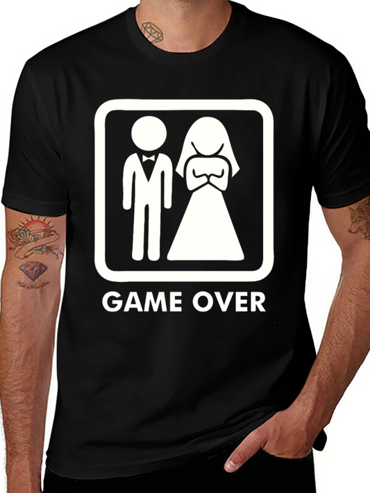 Game Over Groom Bride Graphic T-Shirt
