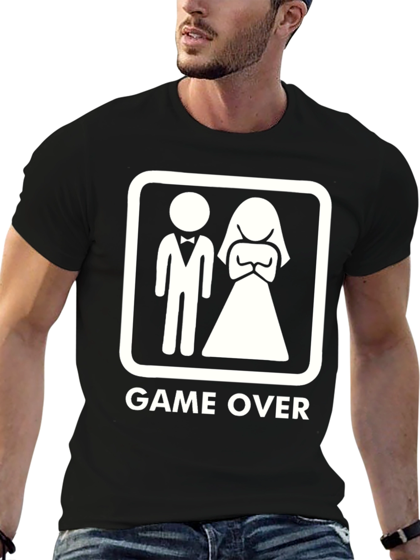 Game Over Groom Bride Graphic T-Shirt