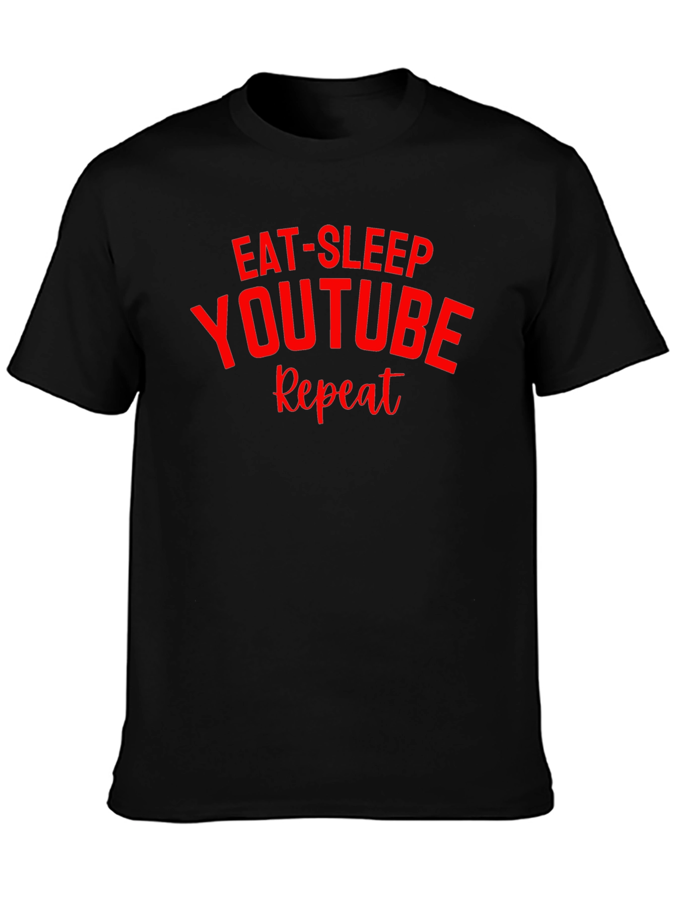 Eat Sleep YouTube Repeat Black T-Shirt