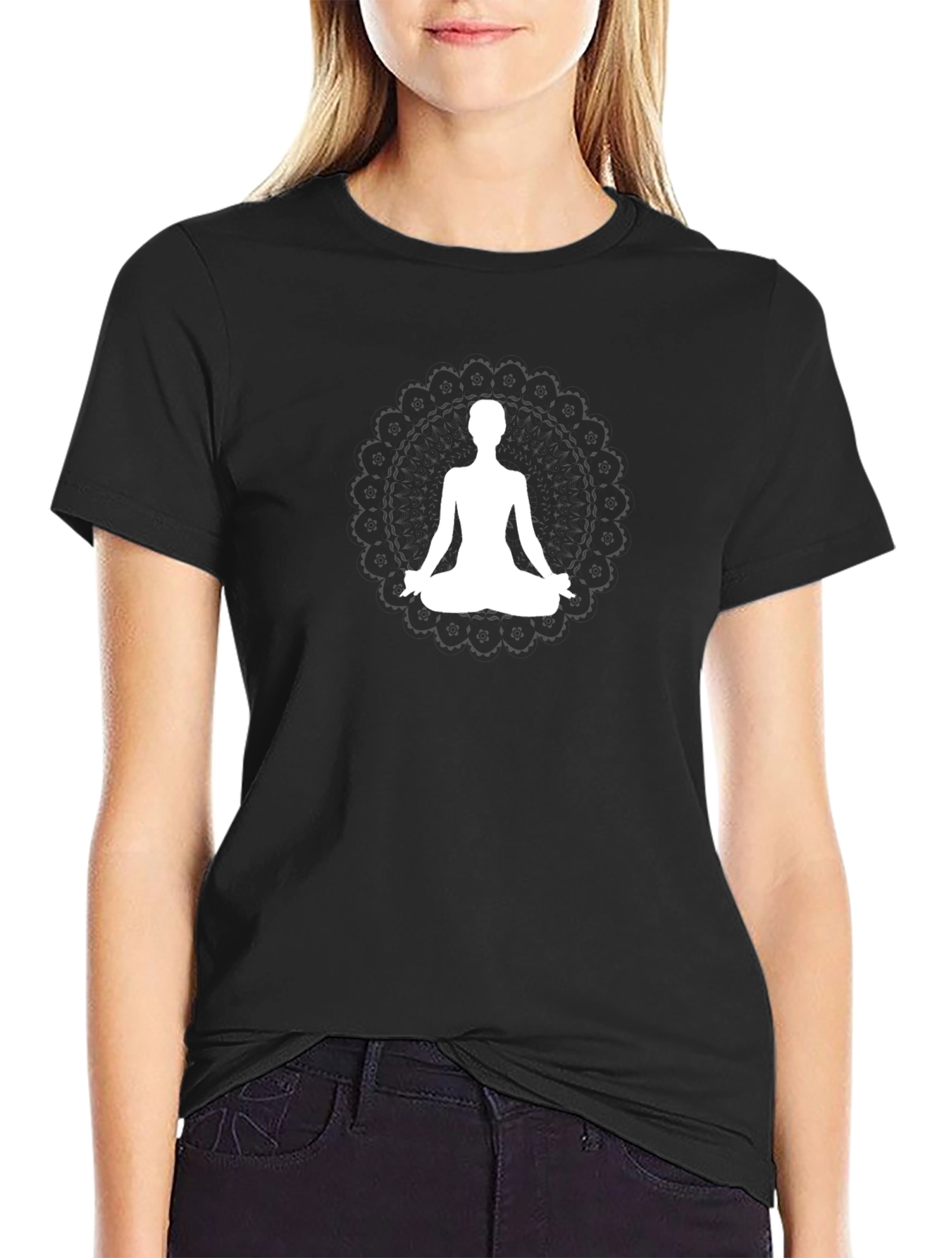 Meditative Mandala Mens T-Shirt - Black