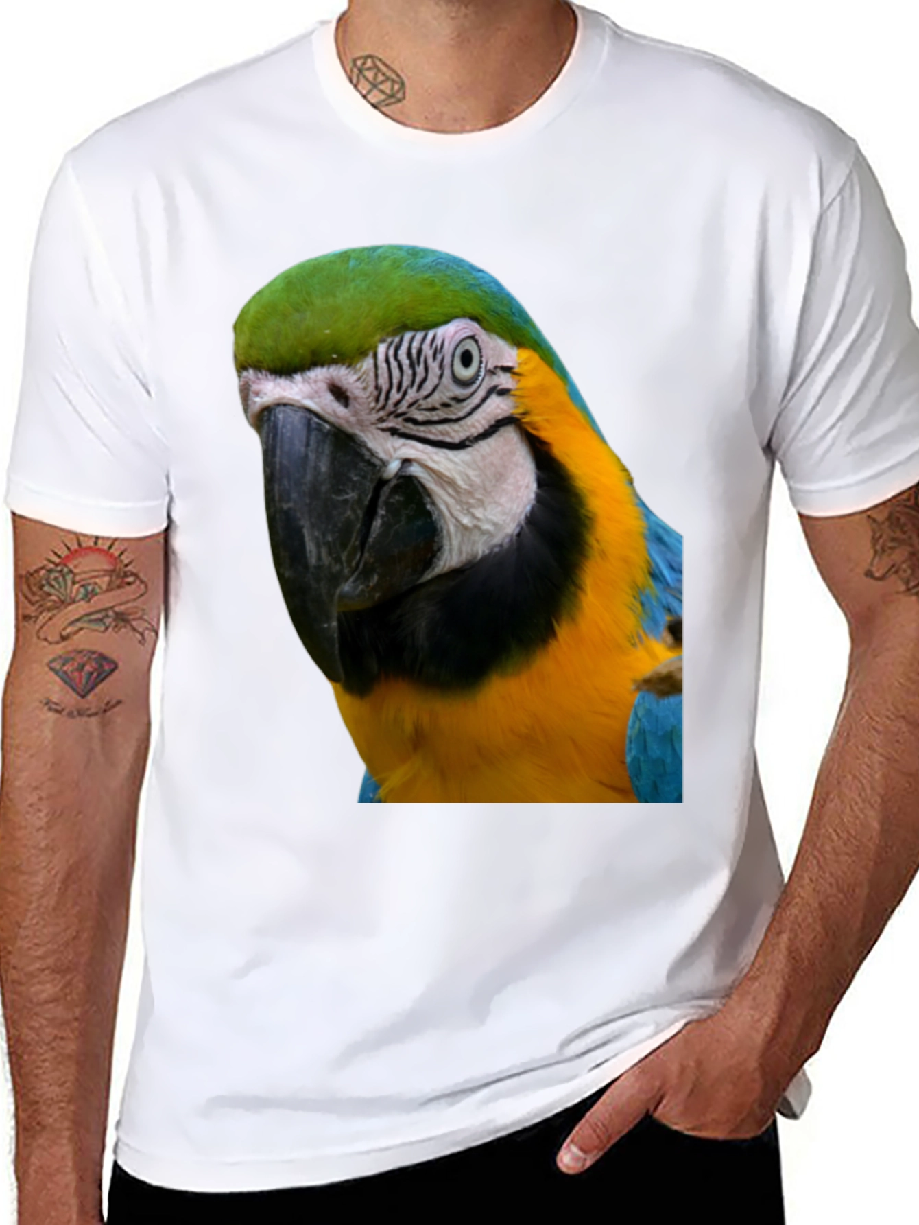 Parrot Graphic T-Shirt - Unique Bird Design
