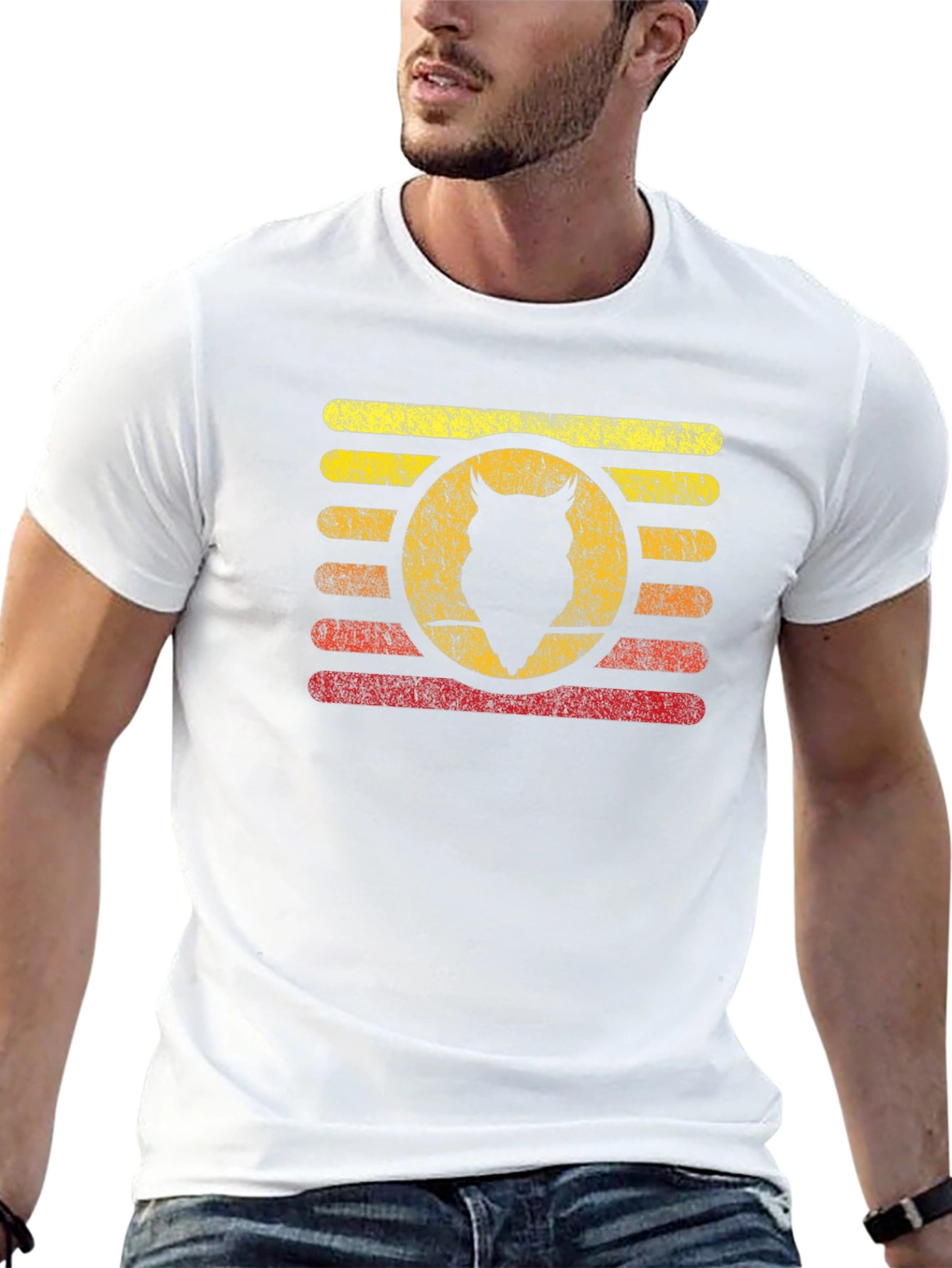 Retro Owl Silhouette Graphic T-Shirt