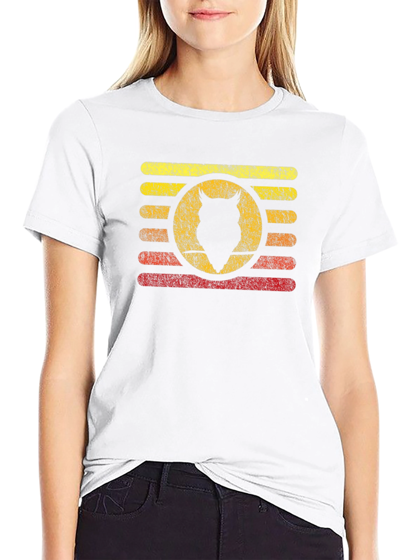 Retro Owl Silhouette Graphic T-Shirt