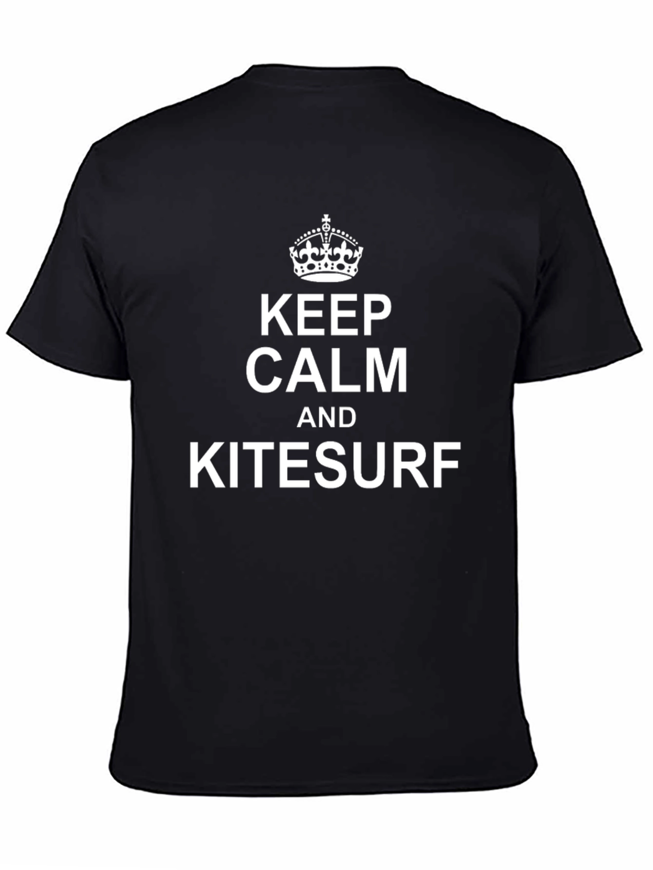 Keep Calm and Kitesurf Black Graphic Tee