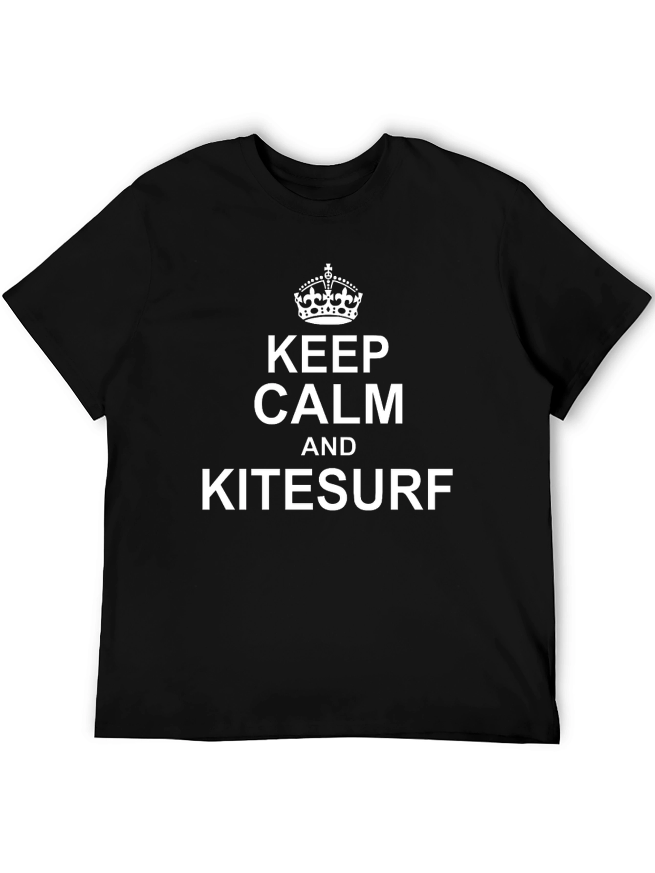 Keep Calm and Kitesurf Black Graphic Tee