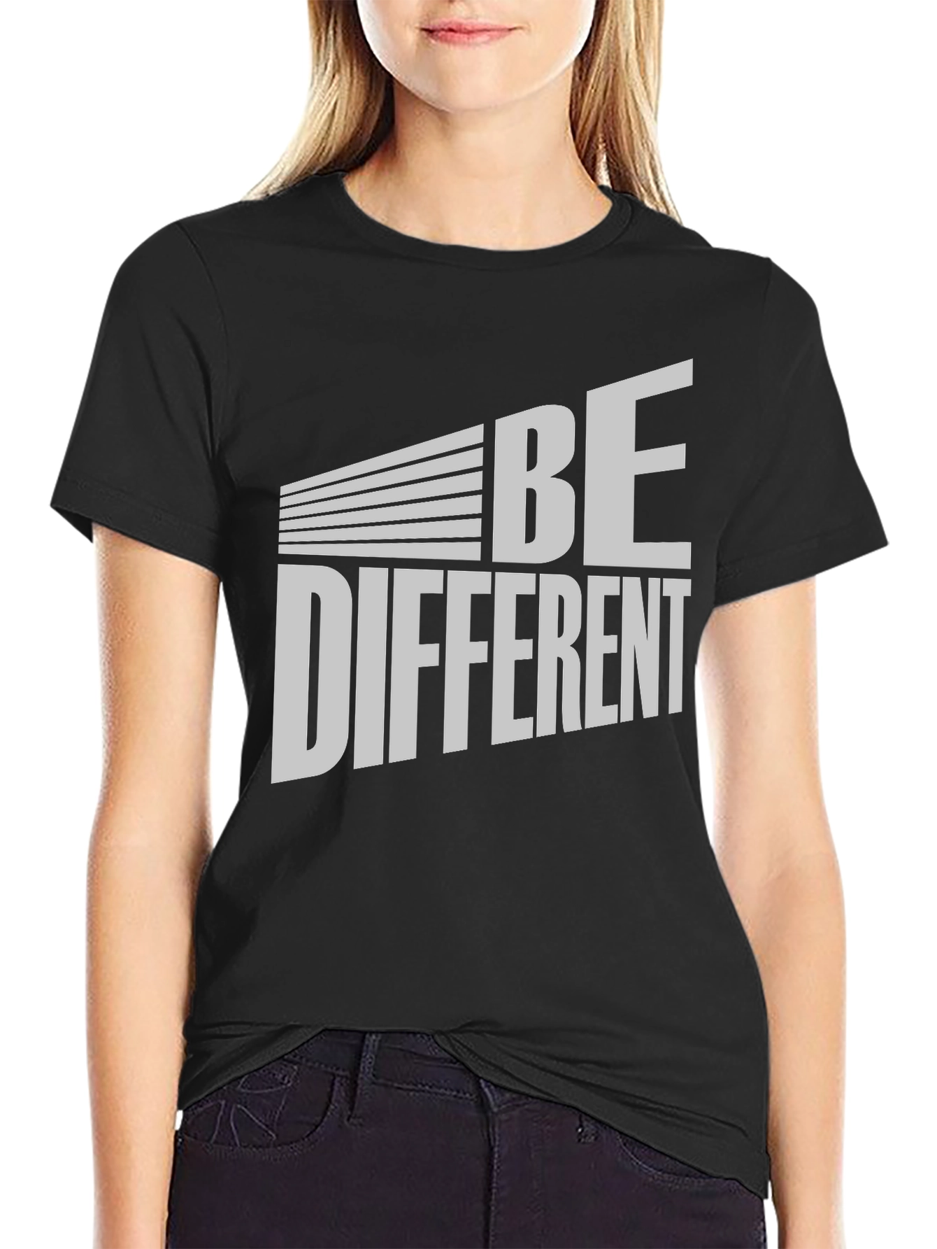 Be Different Graphic Tee - Black Cotton T-Shirt