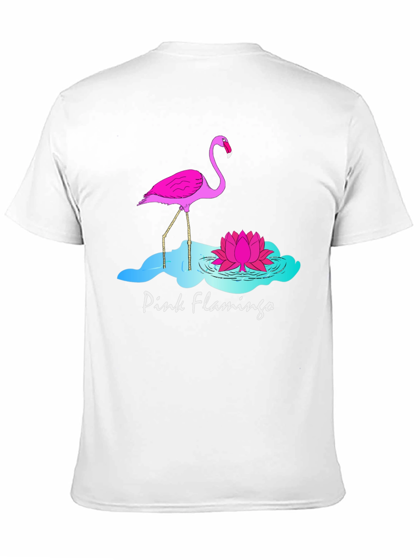 Pink Flamingo Graphic T-Shirt - Black Cotton Tee