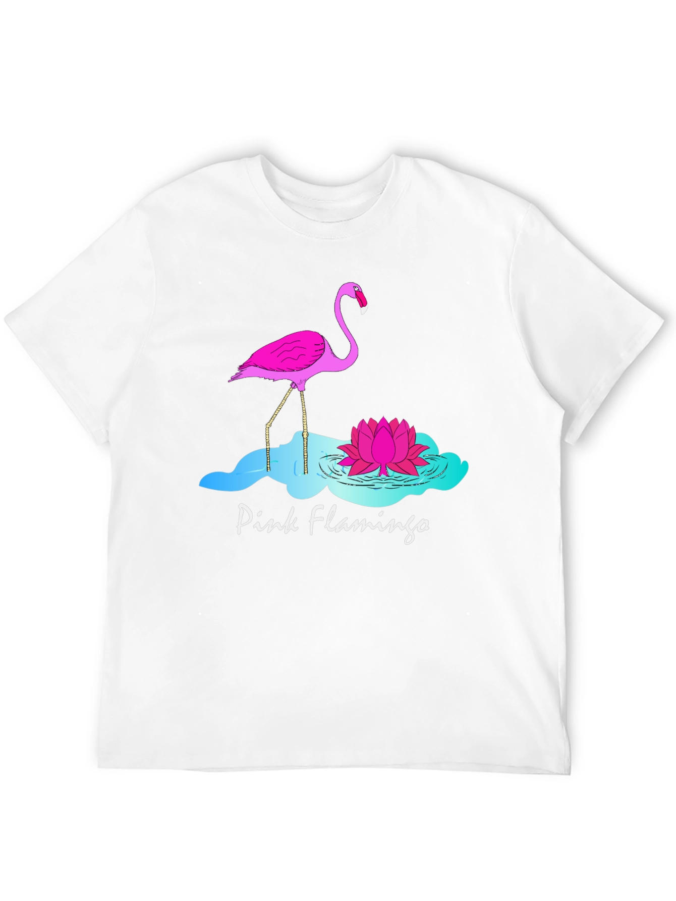 Pink Flamingo Graphic T-Shirt - Black Cotton Tee