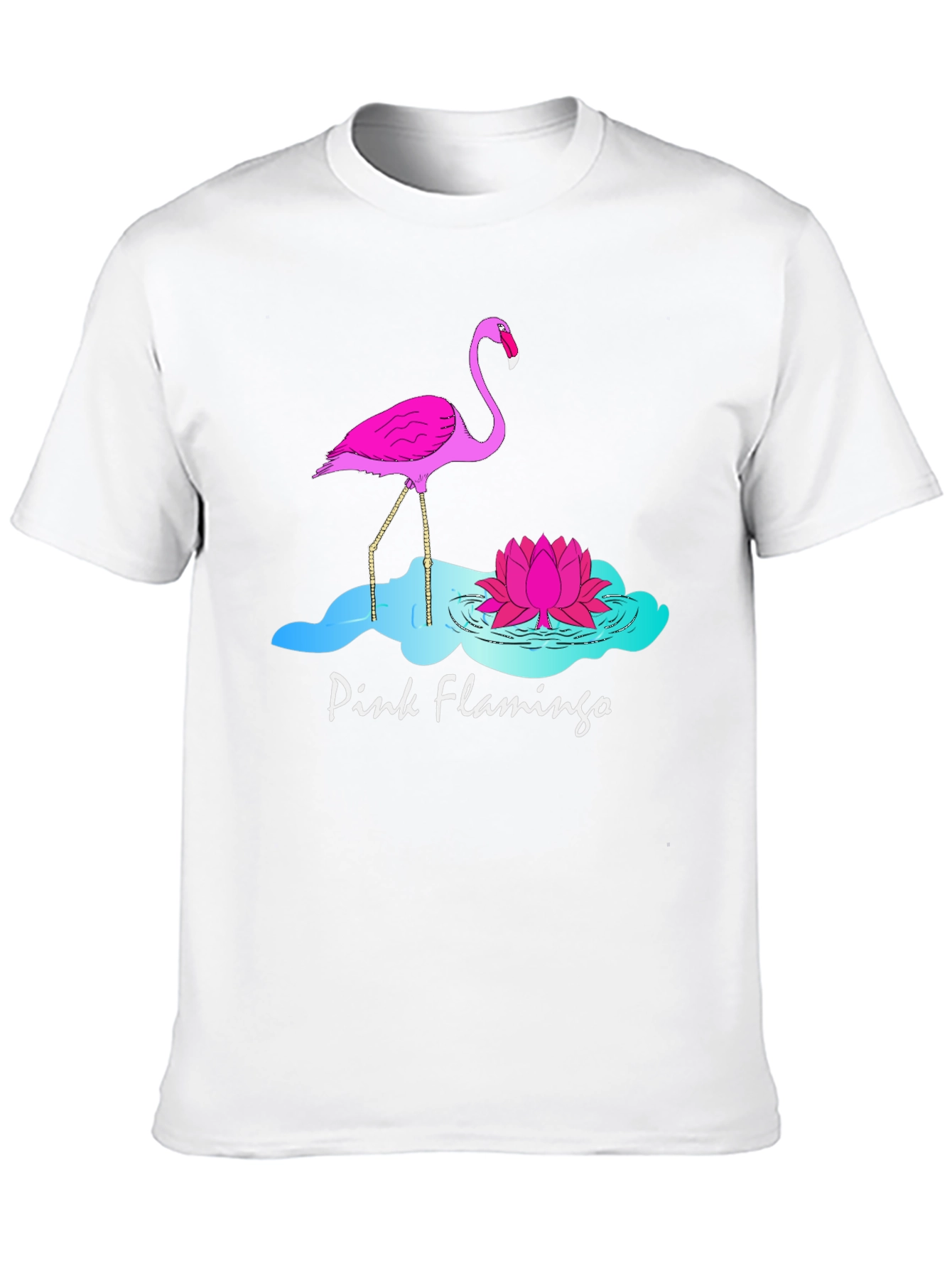 Pink Flamingo Graphic T-Shirt - Black Cotton Tee