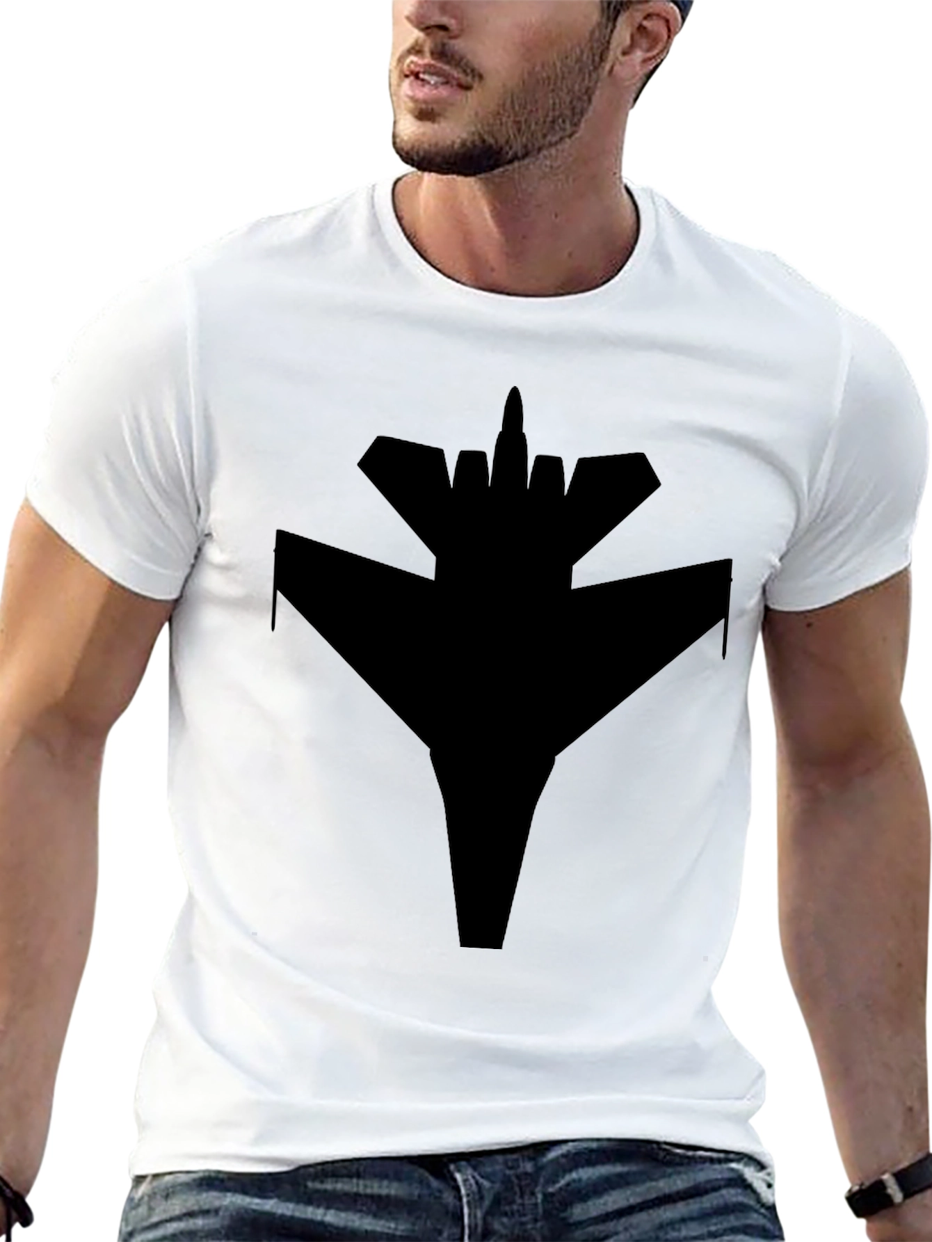 Black Jet Fighter Graphic T-Shirt