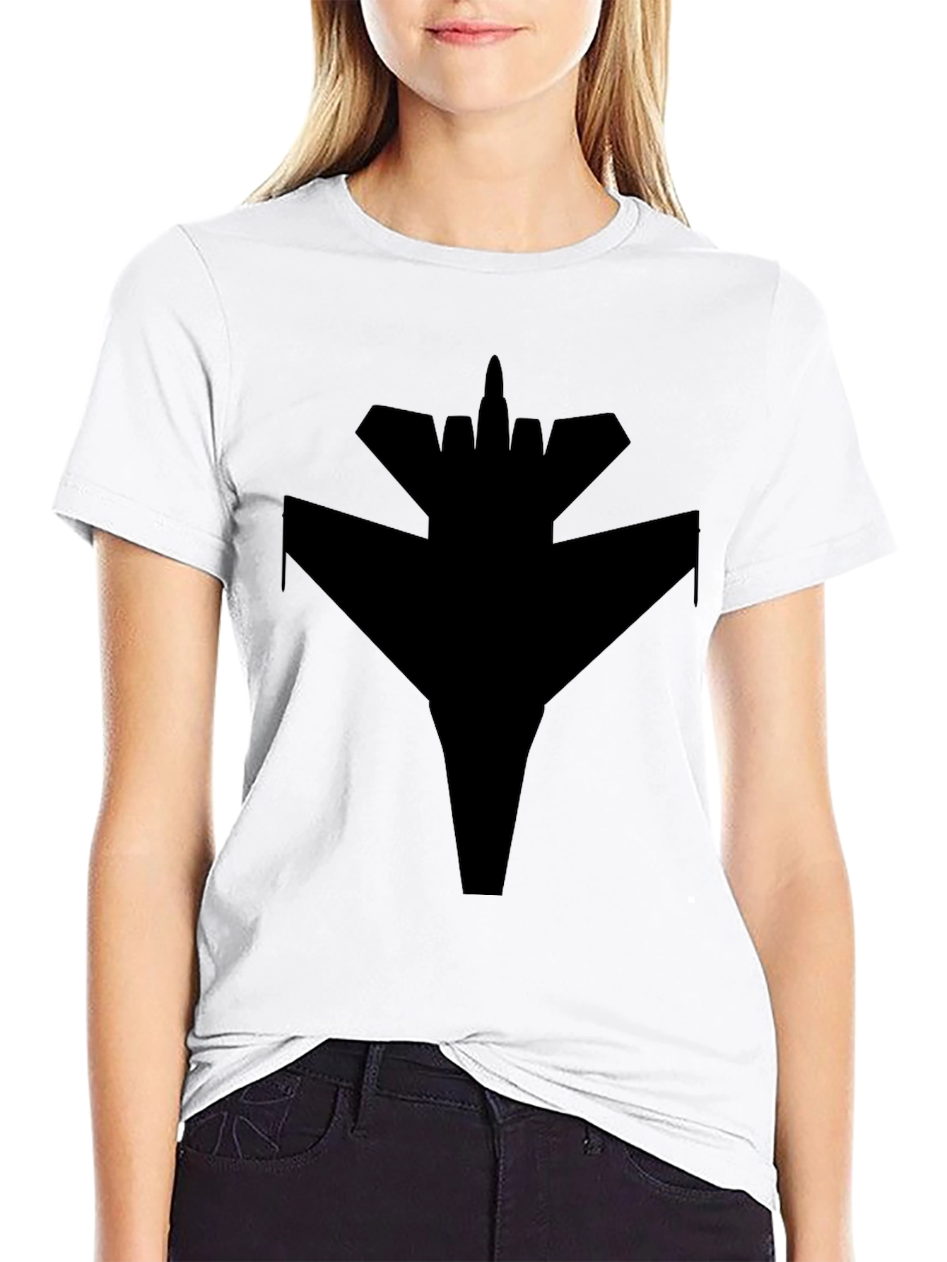 Black Jet Fighter Graphic T-Shirt