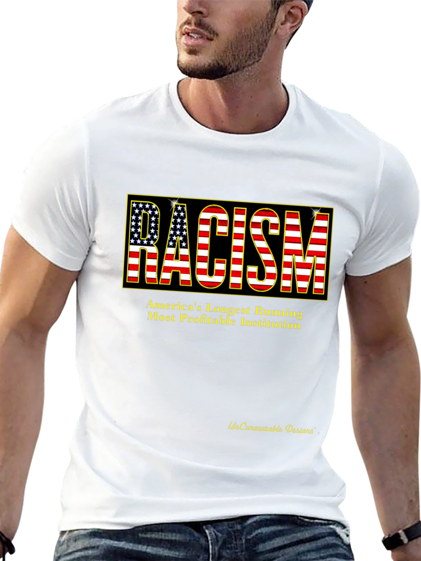 Racism USA Flag Graphic T-Shirt