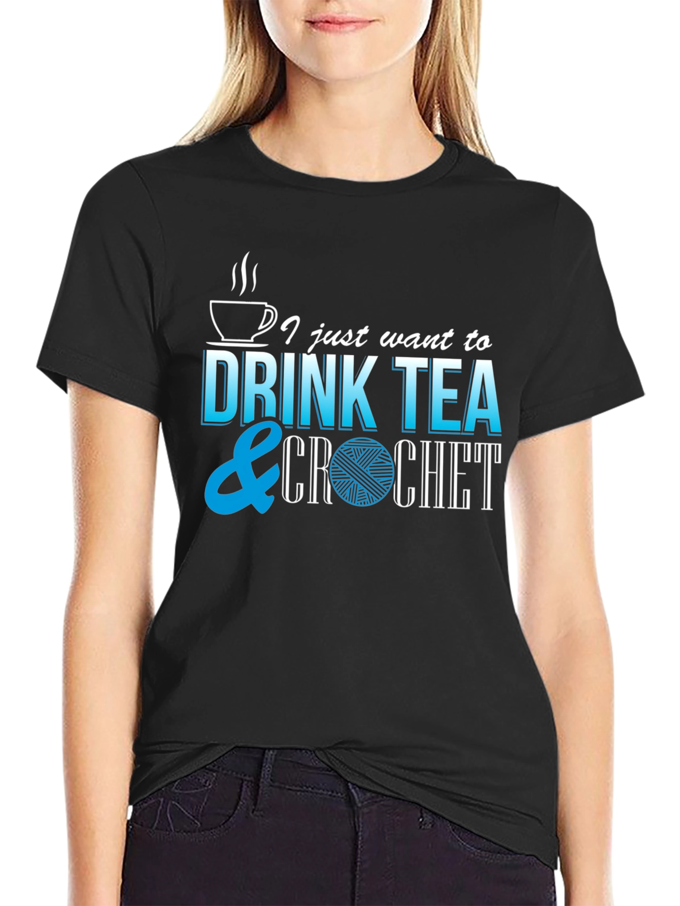 Drink Tea & Crochet Graphic Tee