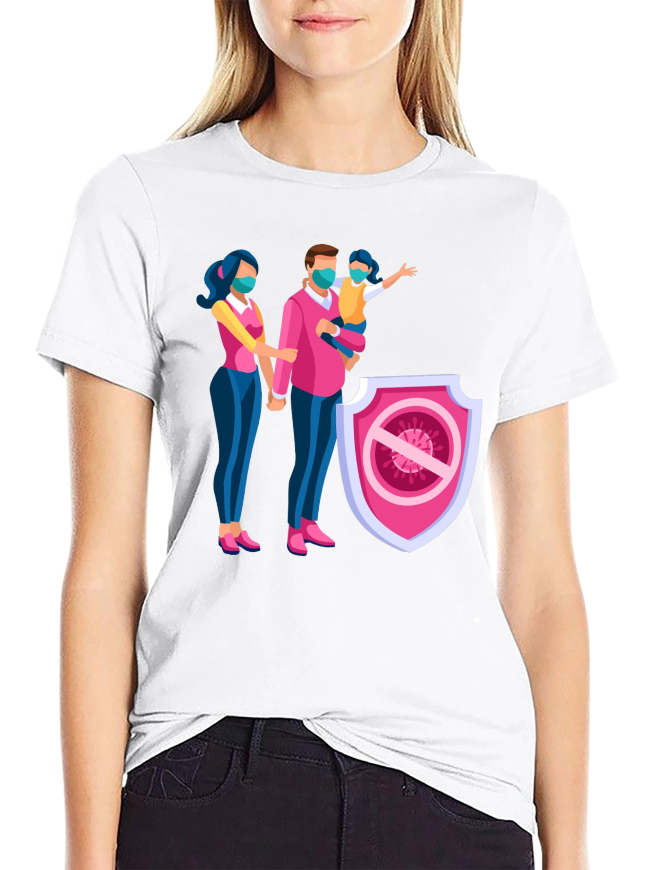 Family Protection T-Shirt - Black Cotton Blend