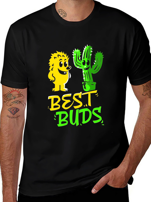 Best Buds Graphic T-Shirt - Hedgehog & Cactus