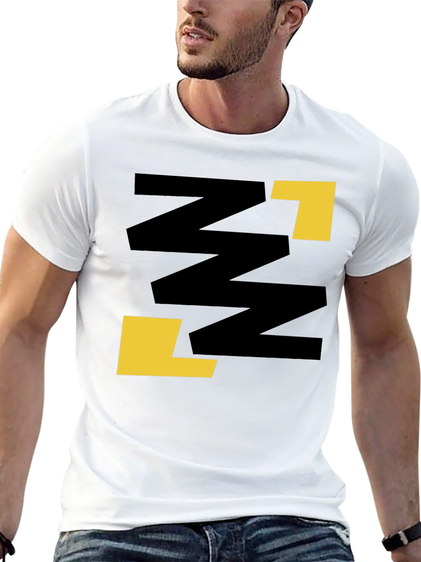 Abstract Graphic Print Black Casual Tee