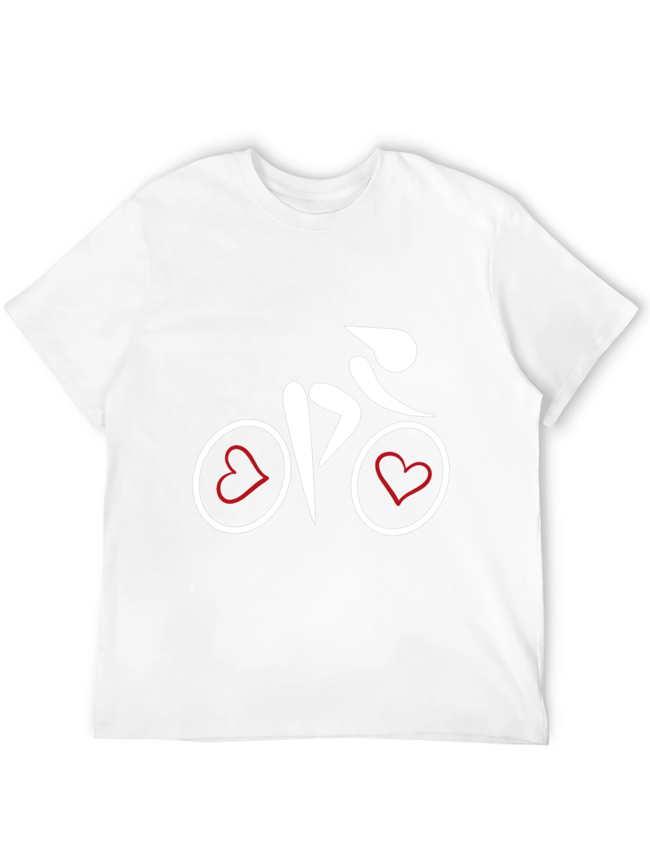 Heart Bicycle Graphic Tee - Black Cotton Shirt