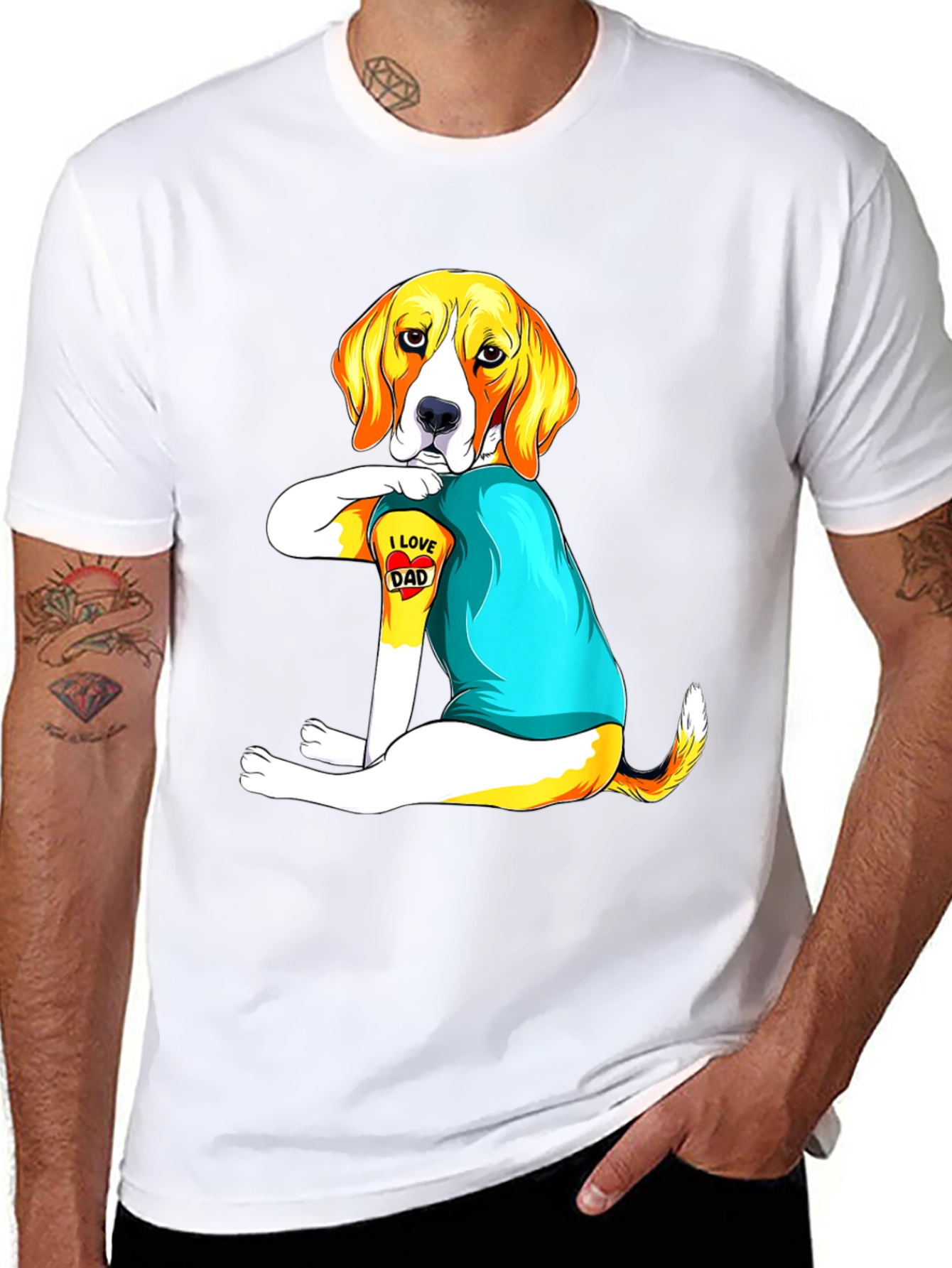 I Love Dad Dog T-Shirt
