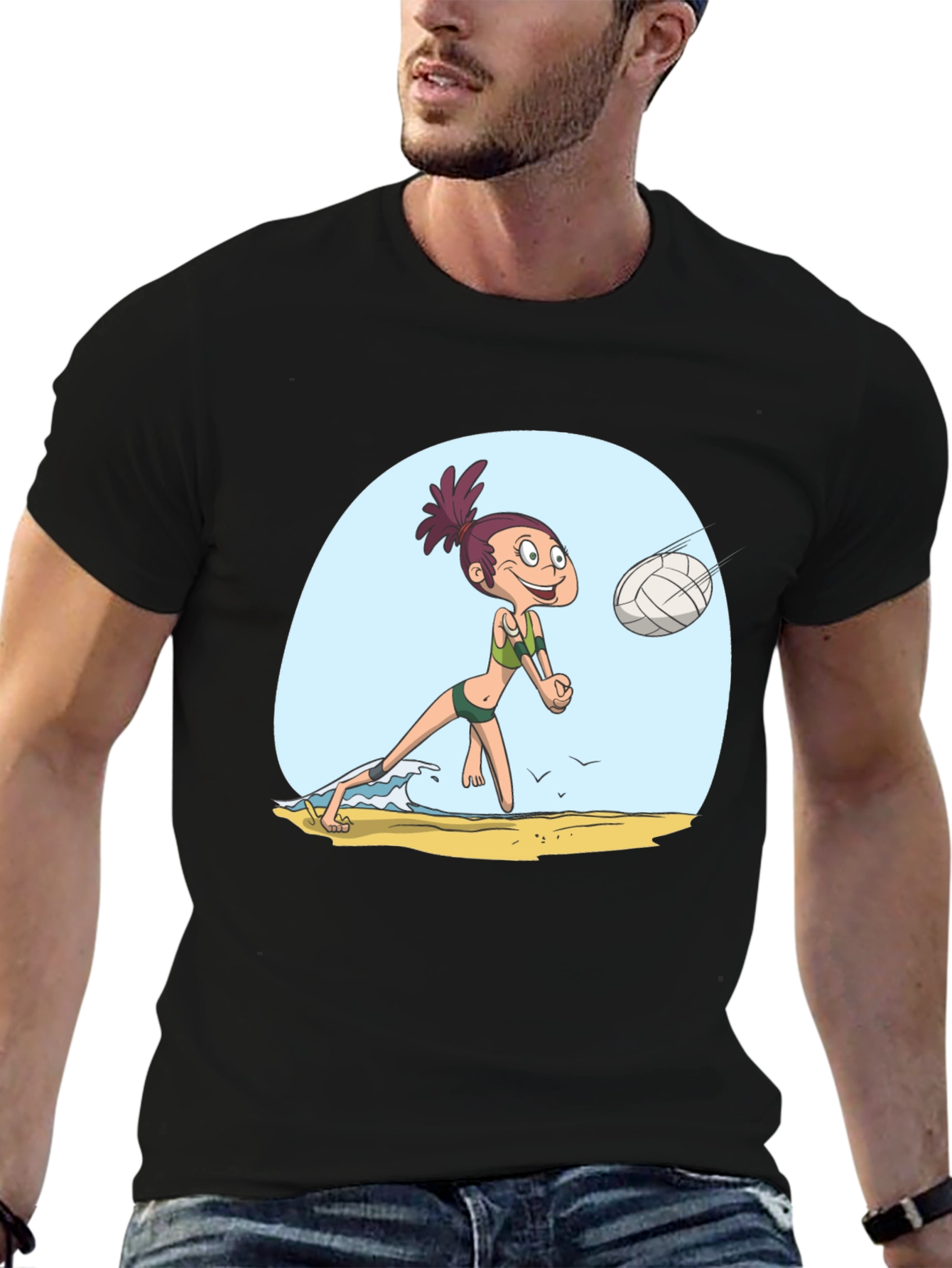 Cartoon Volleyball Player T-Shirt