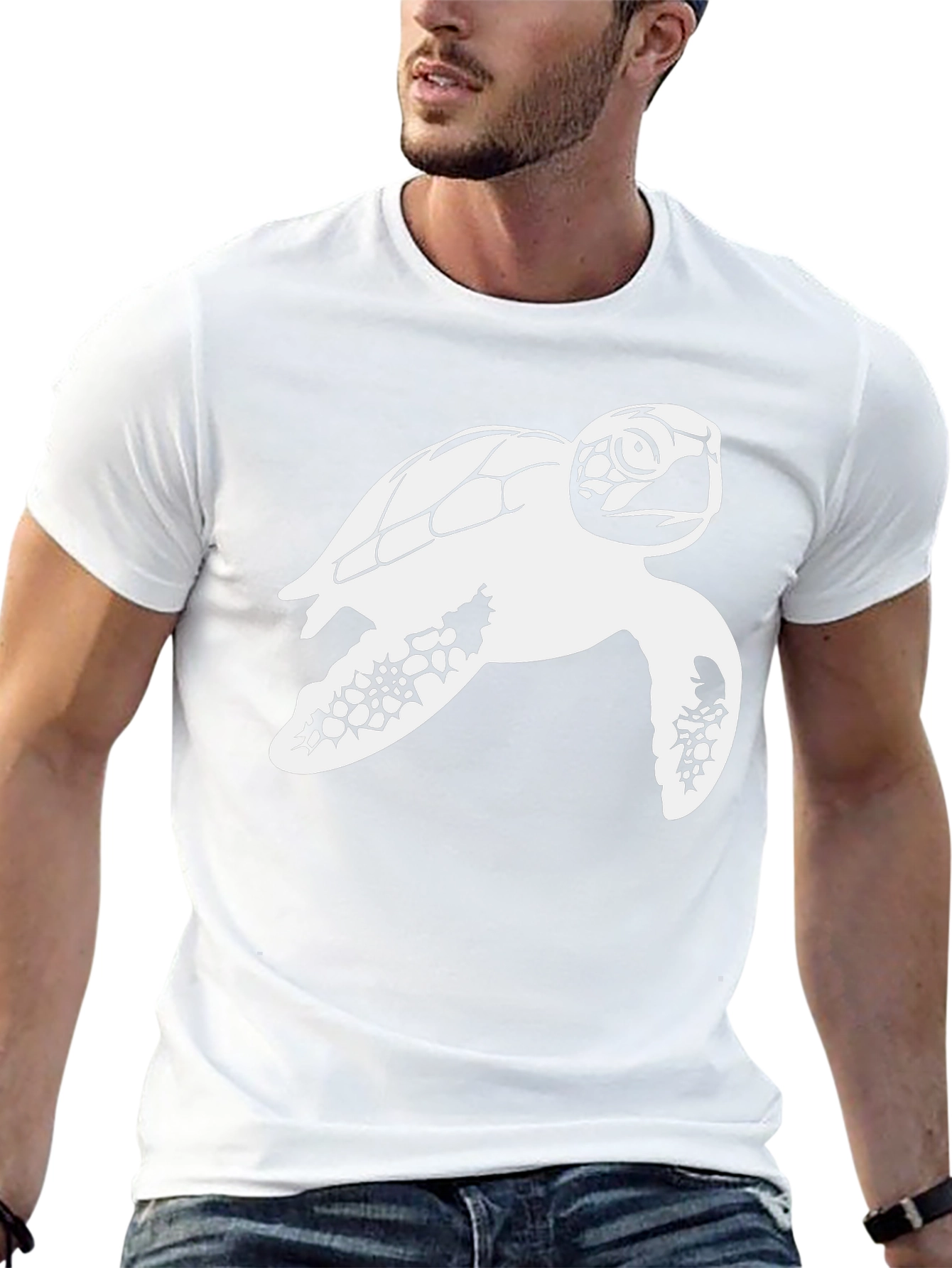 Sea Turtle Graphic Tee - Black Cotton Comfort