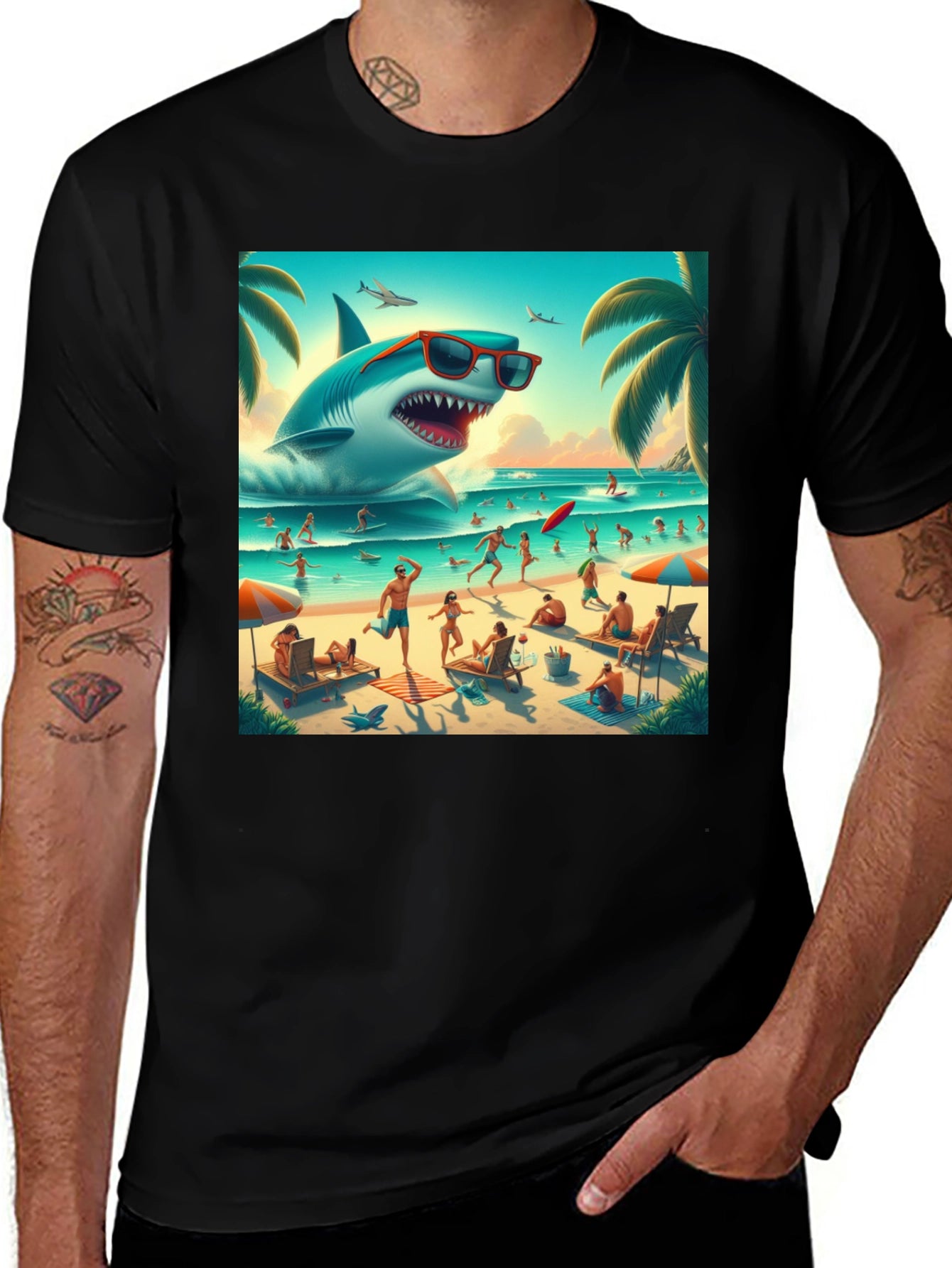 Shark Beach Graphic Tee