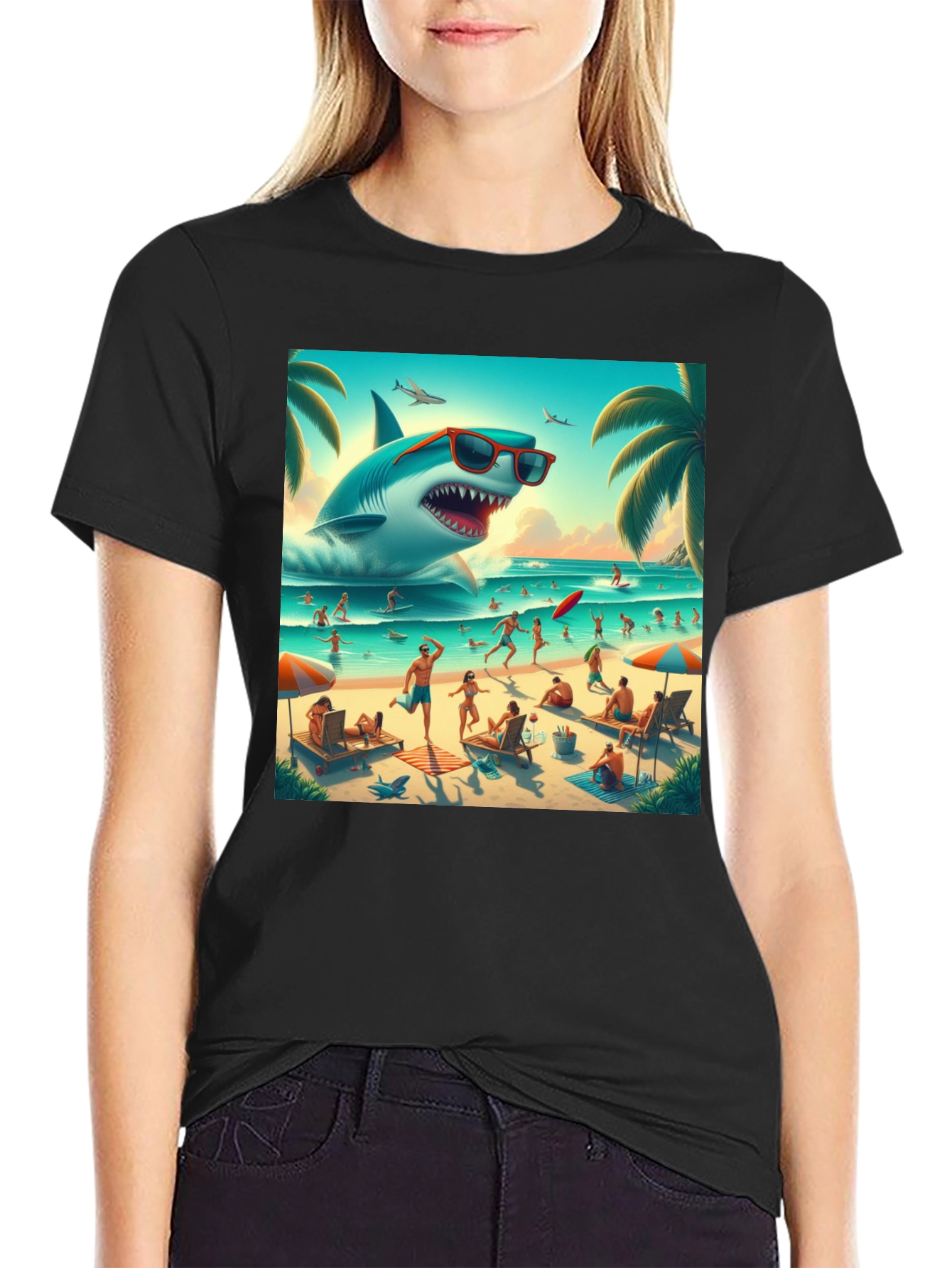 Shark Beach Graphic Tee