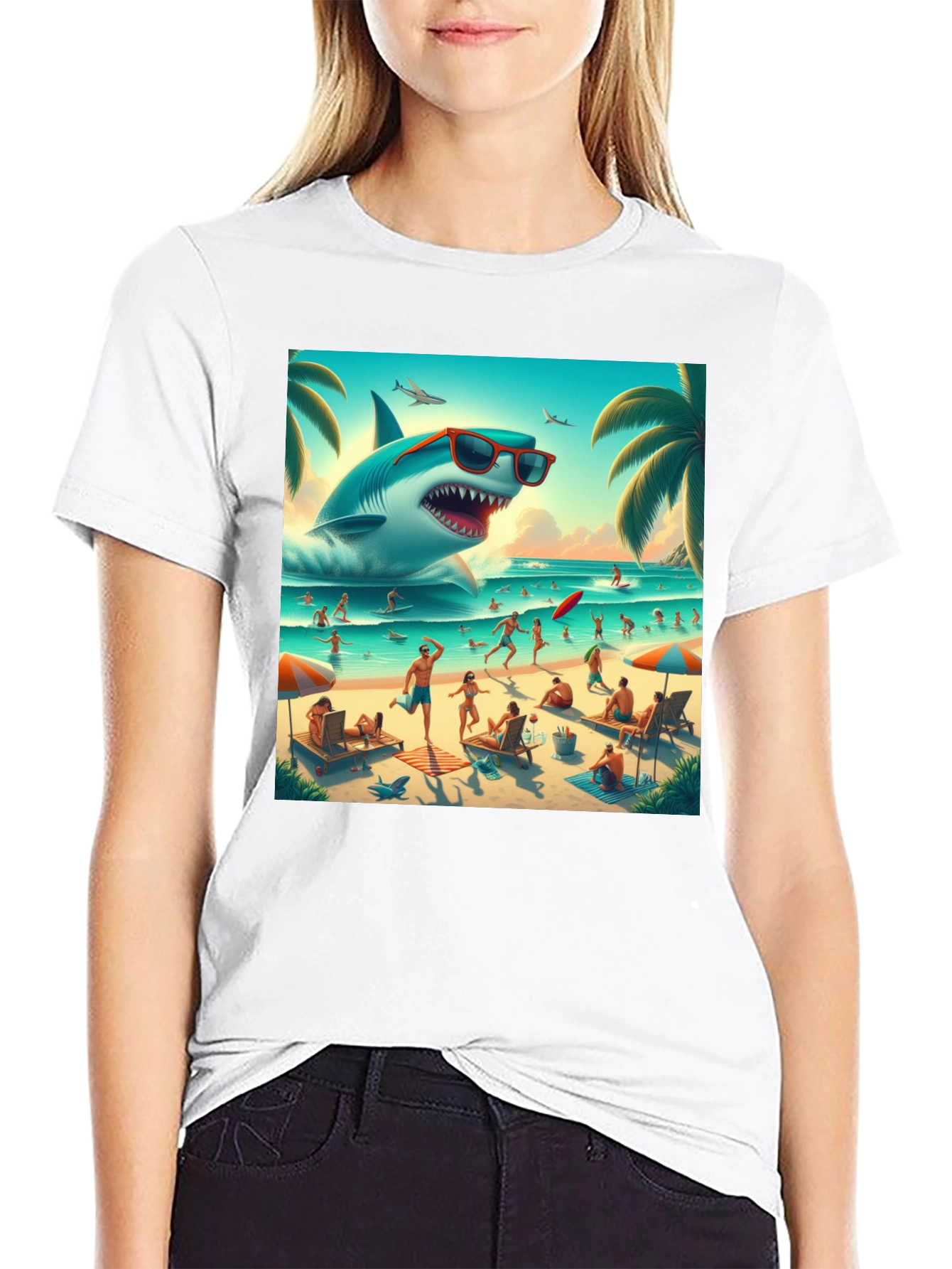 Shark Beach Graphic Tee