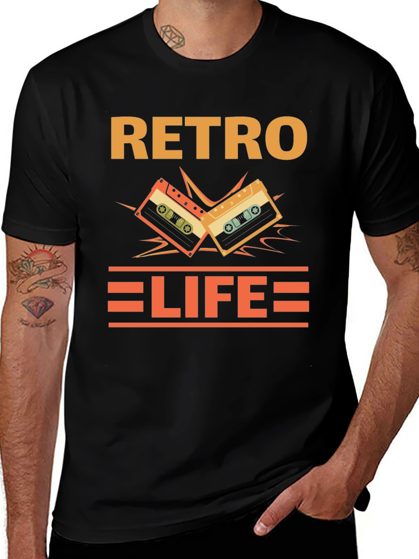 Retro Life Cassette Tape Graphic T-Shirt