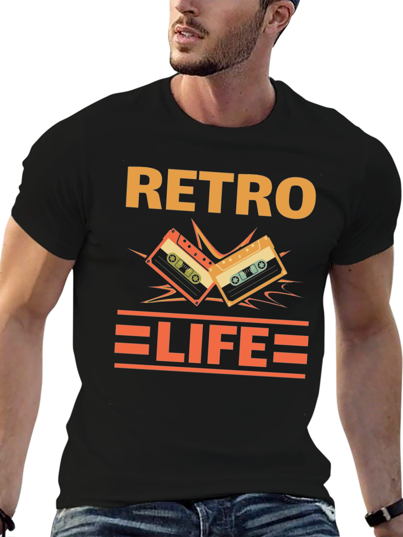 Retro Life Cassette Tape Graphic T-Shirt