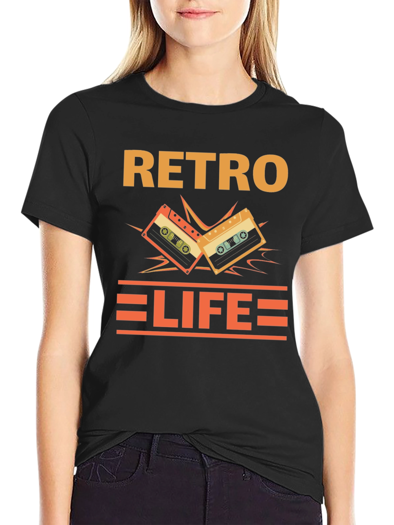 Retro Life Cassette Tape Graphic T-Shirt
