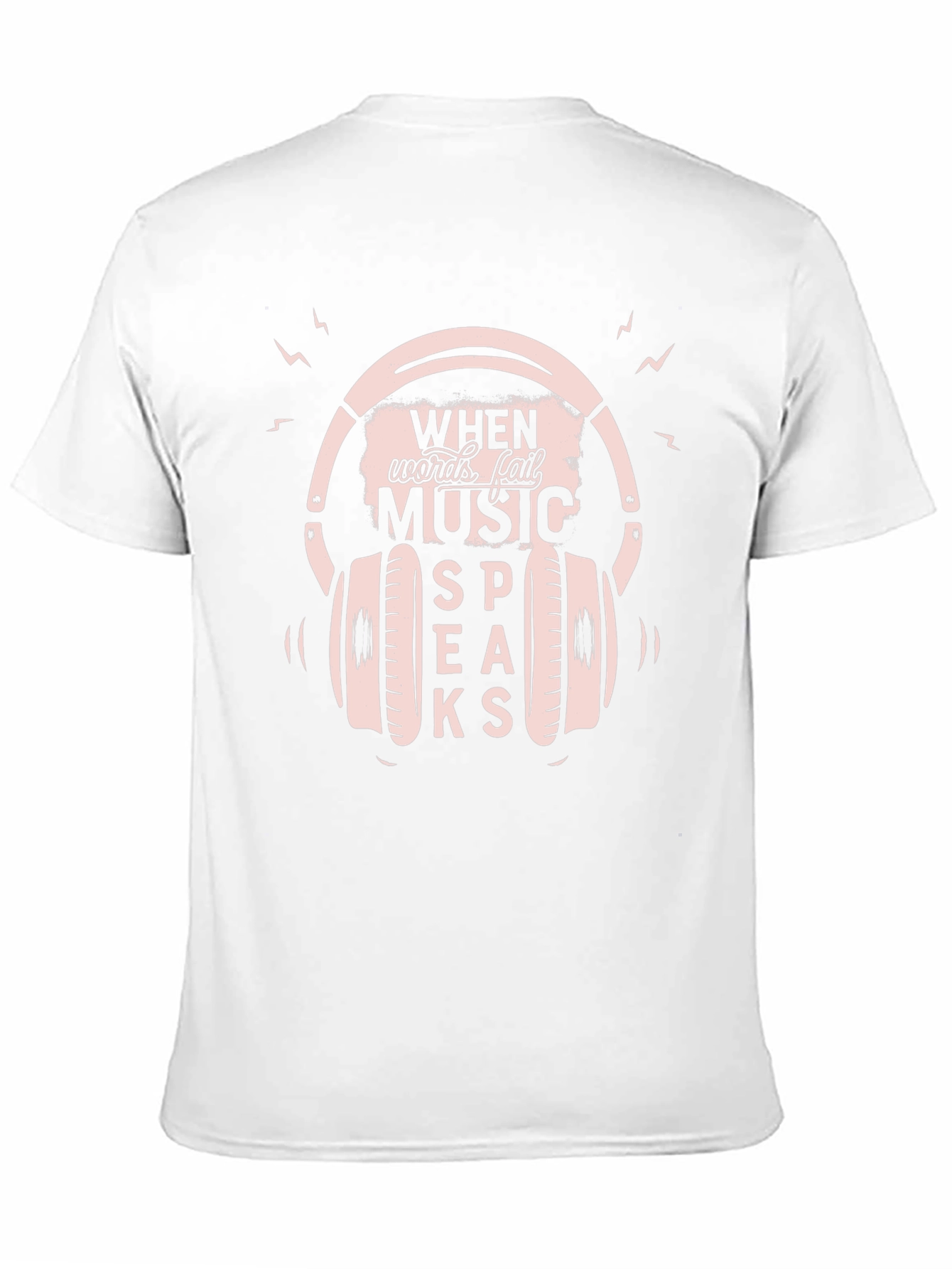 Music Speaks Graphic Tee - Black Cotton T-Shirt