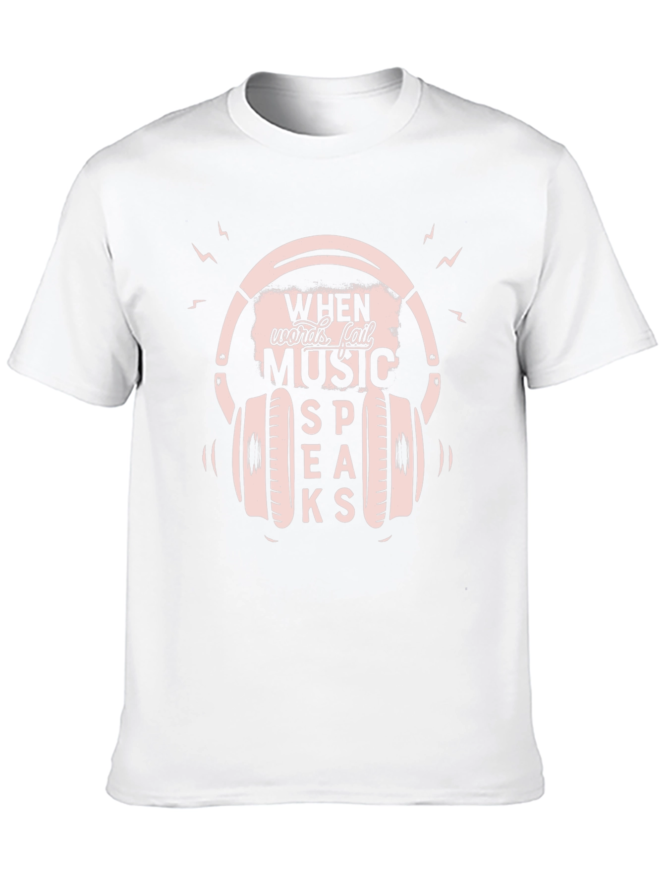 Music Speaks Graphic Tee - Black Cotton T-Shirt