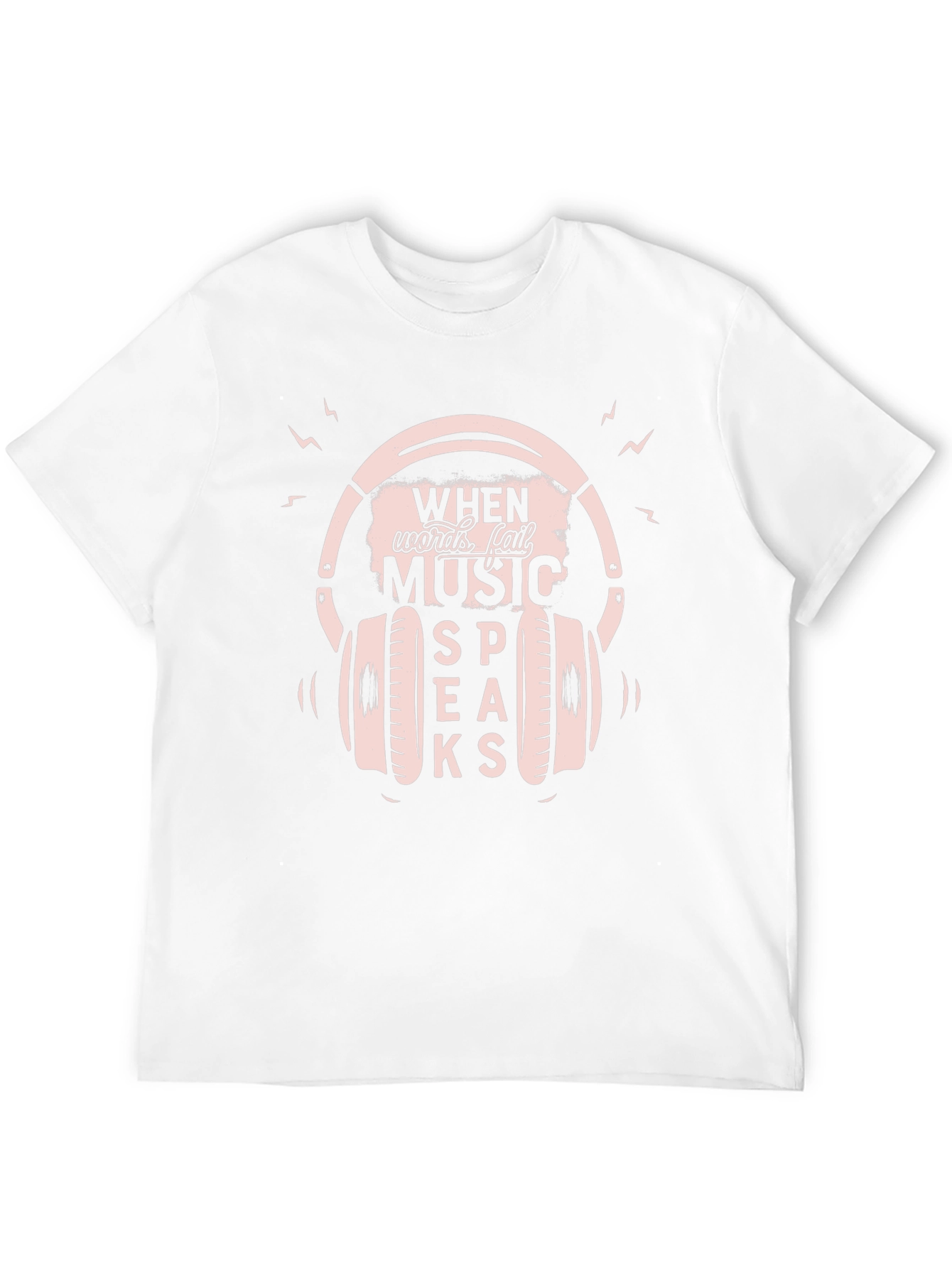 Music Speaks Graphic Tee - Black Cotton T-Shirt