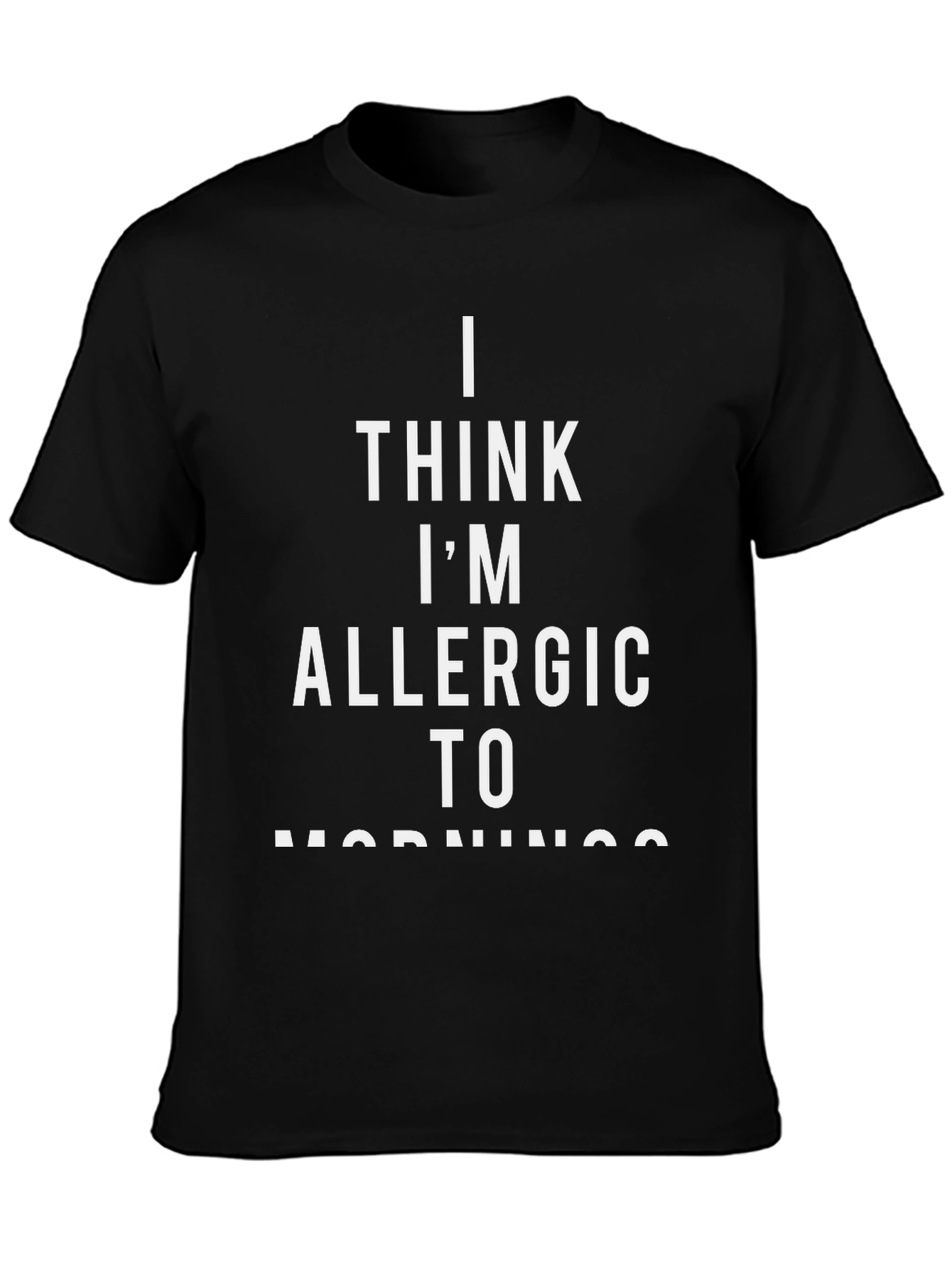 Funny Im Allergic to Mornings Black T-Shirt