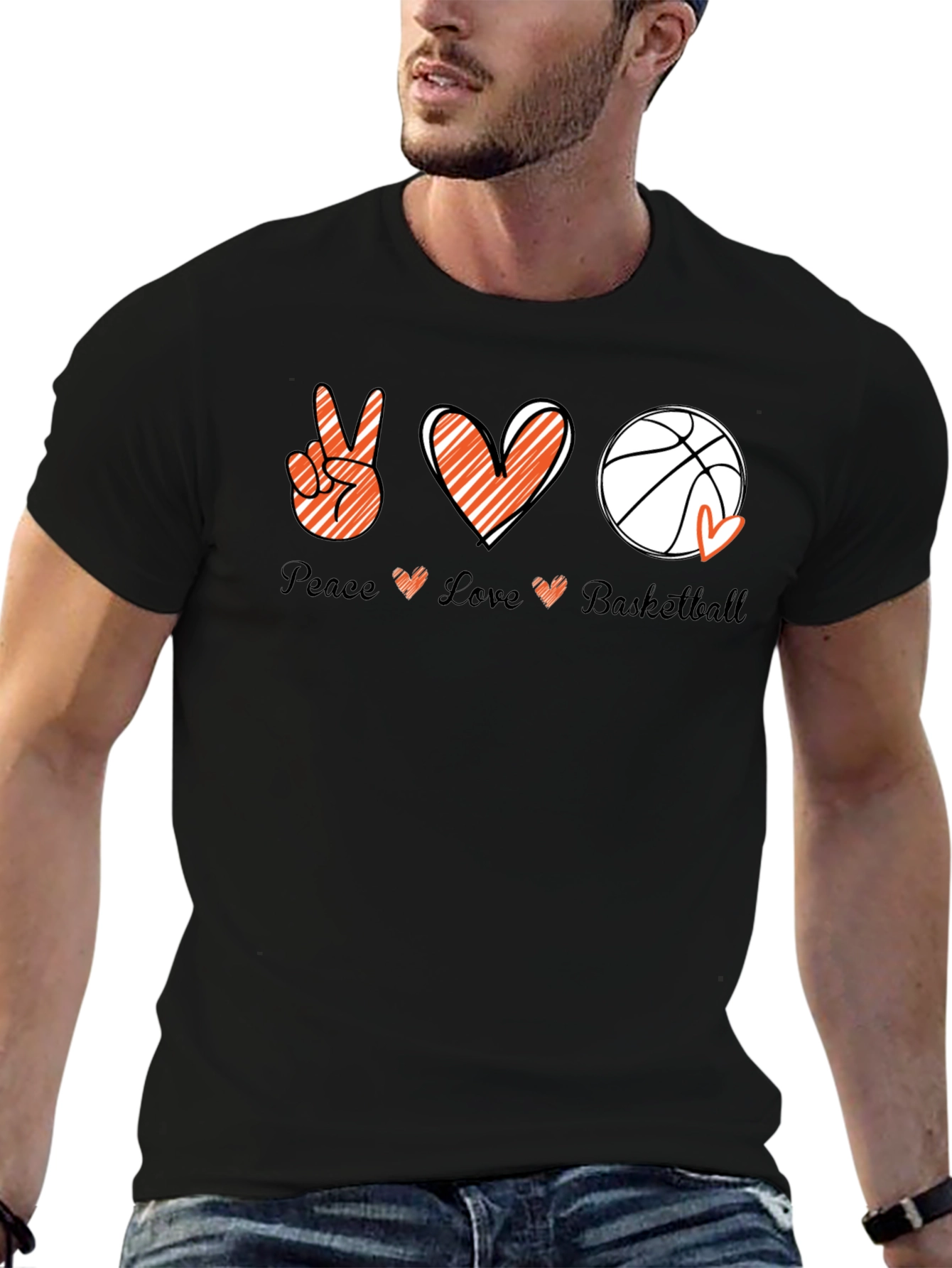 Peace Love Basketball Graphic Tee