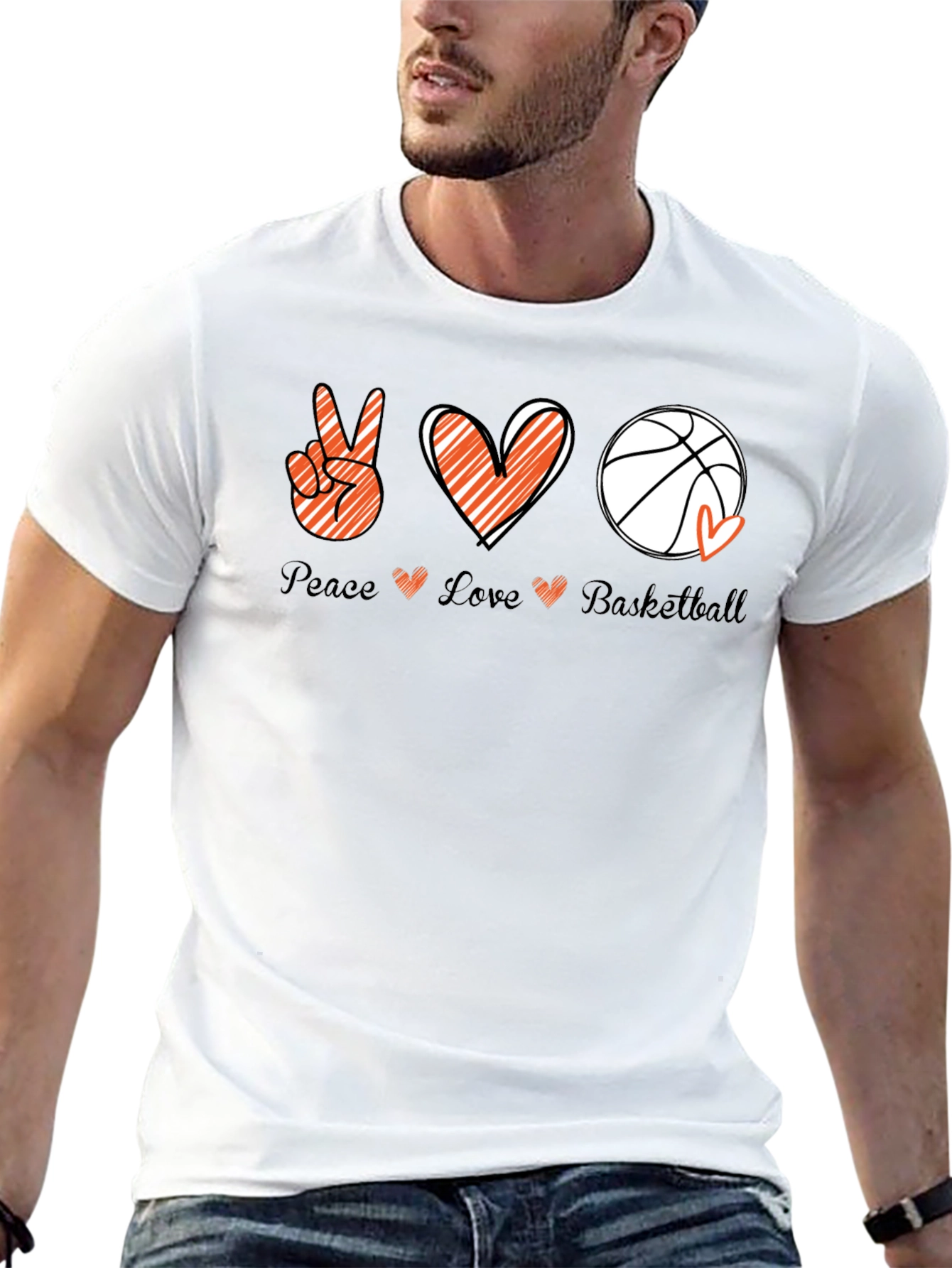 Peace Love Basketball Graphic Tee