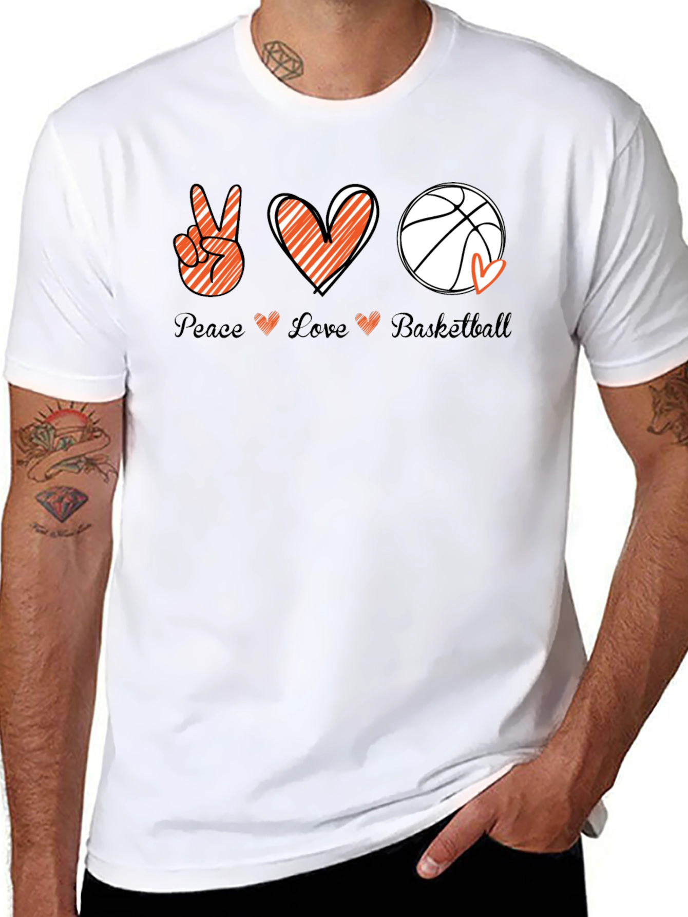 Peace Love Basketball Graphic Tee