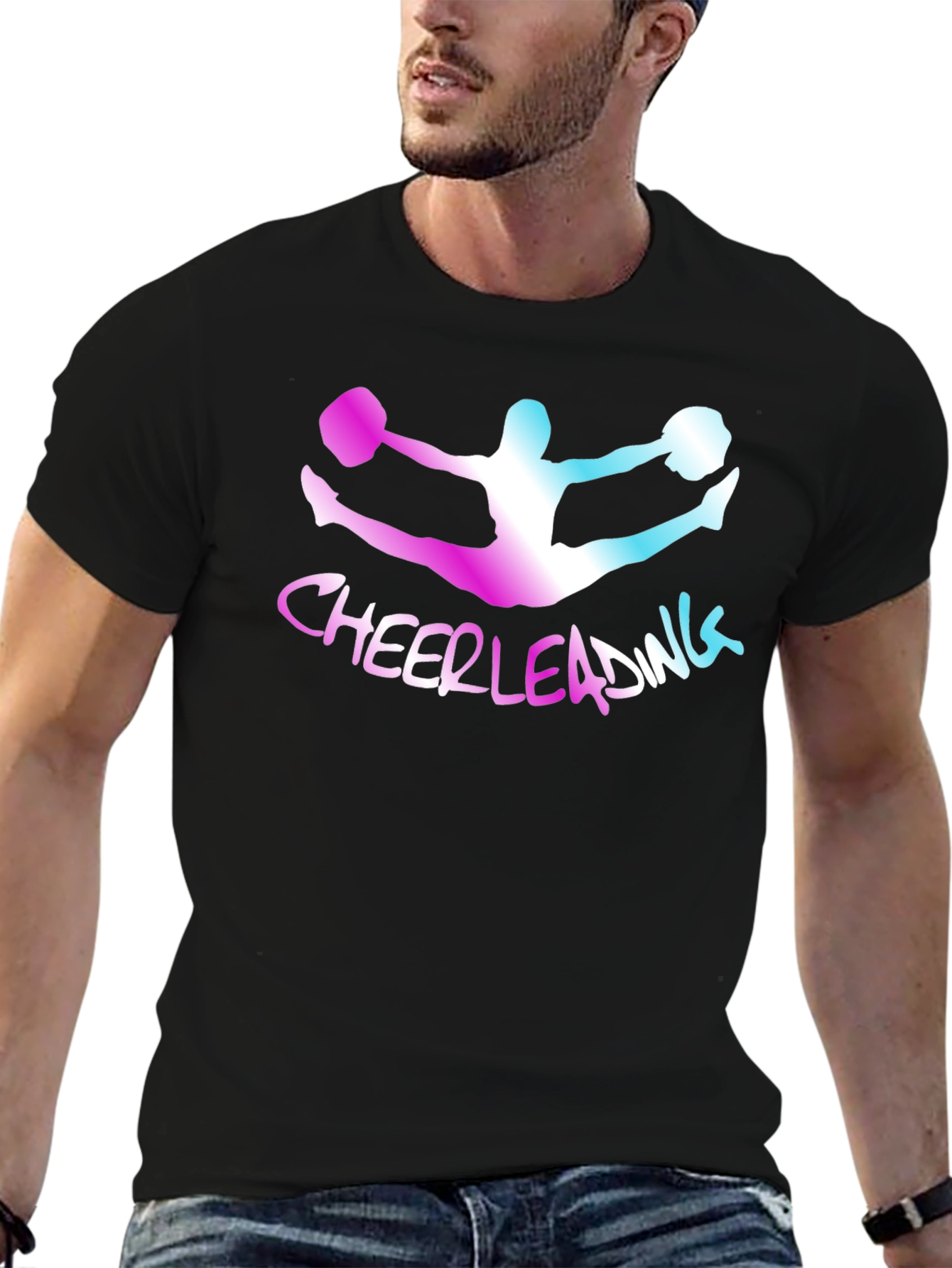 Cheerleading Split T-Shirt - Novelty Graphic Tee