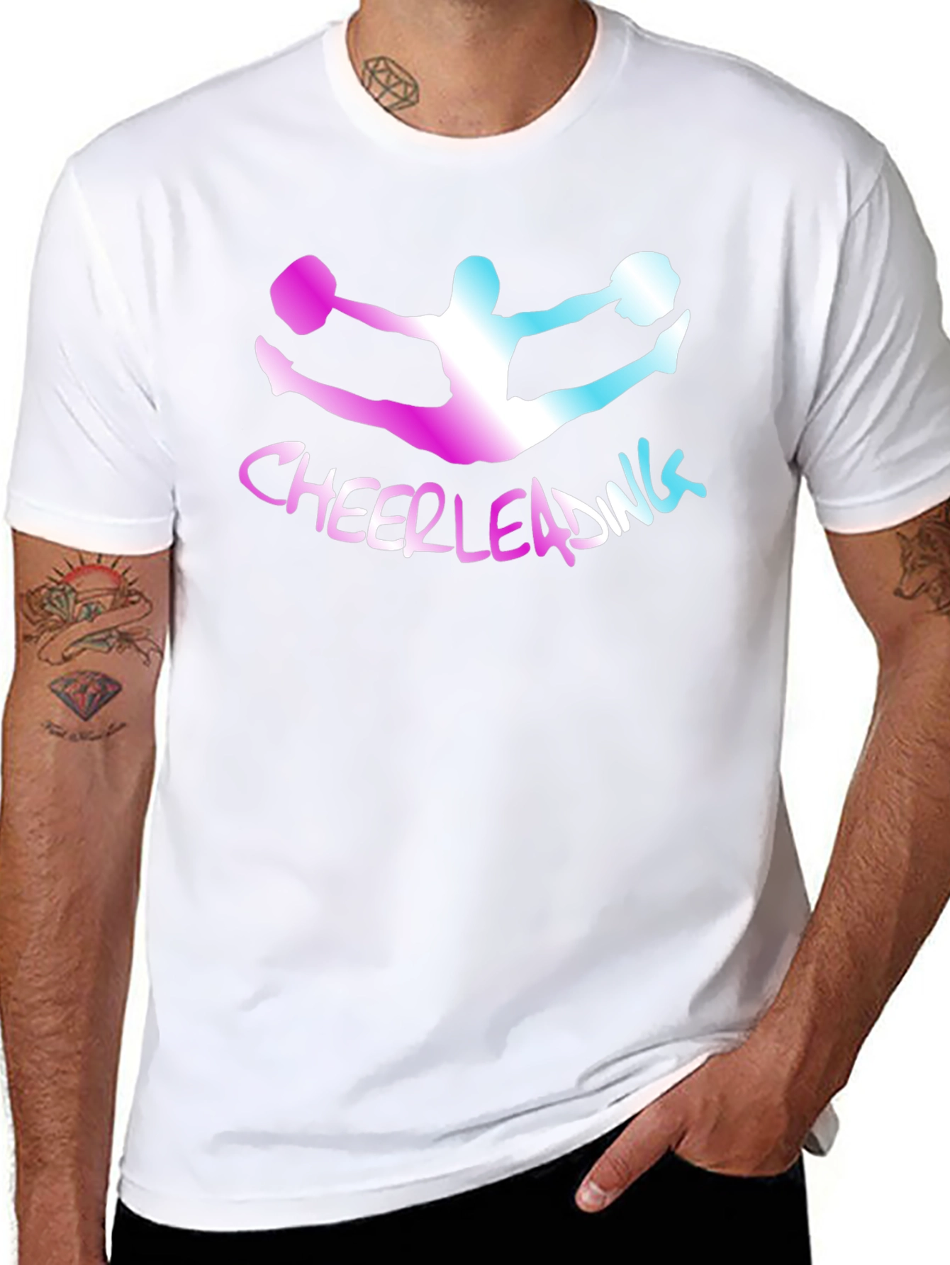 Cheerleading Split T-Shirt - Novelty Graphic Tee