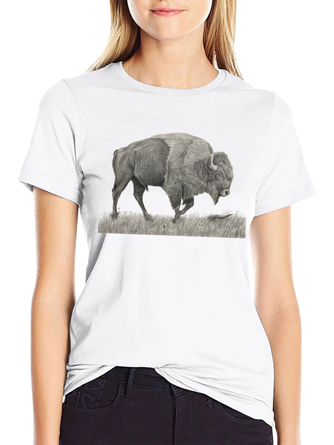 Buffalo Graphic Print Black T-Shirt
