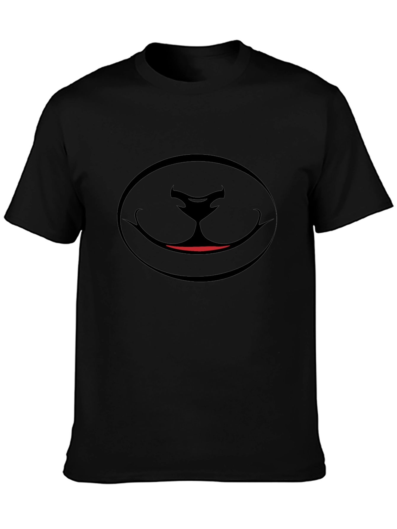 Black Cartoon Face Graphic Tee