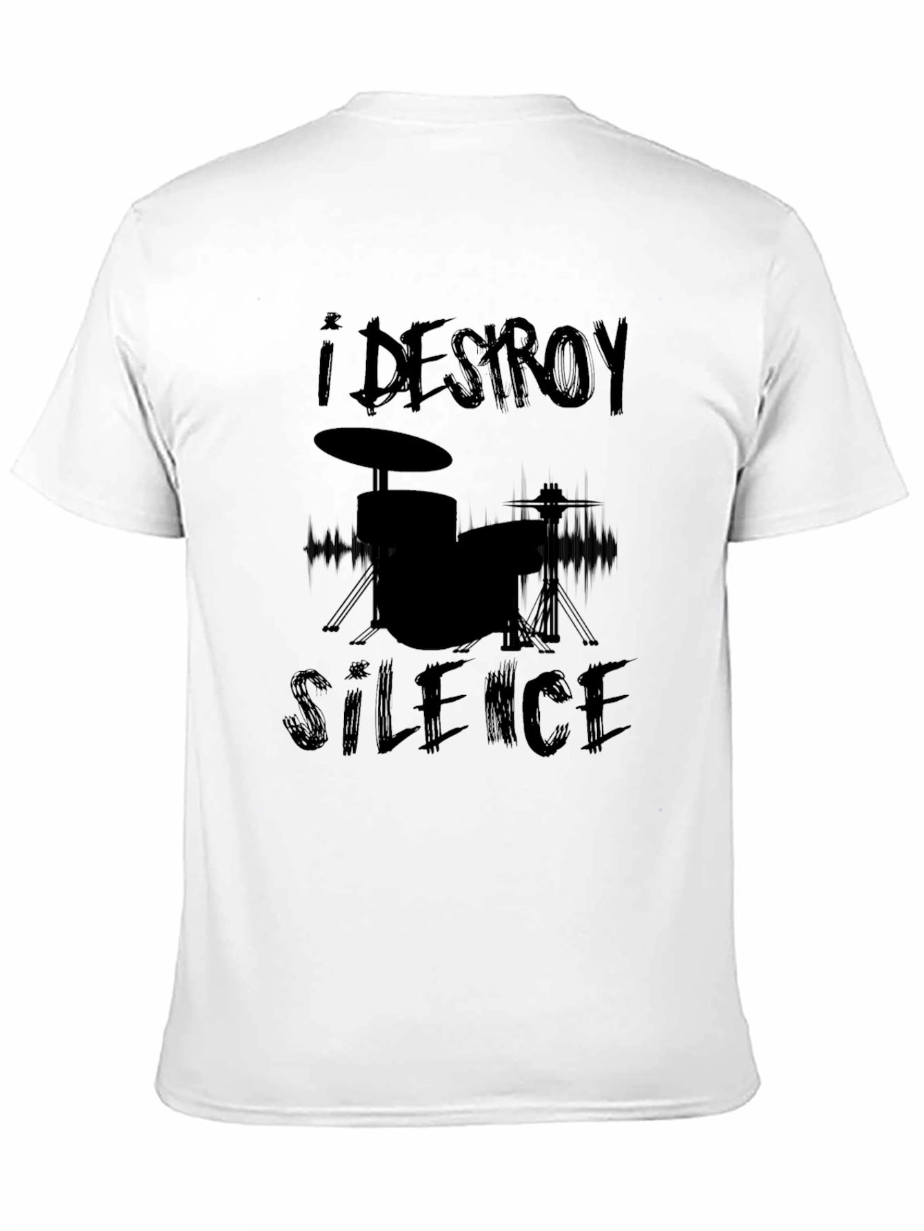I Destroy Silence Black Drummer T-Shirt