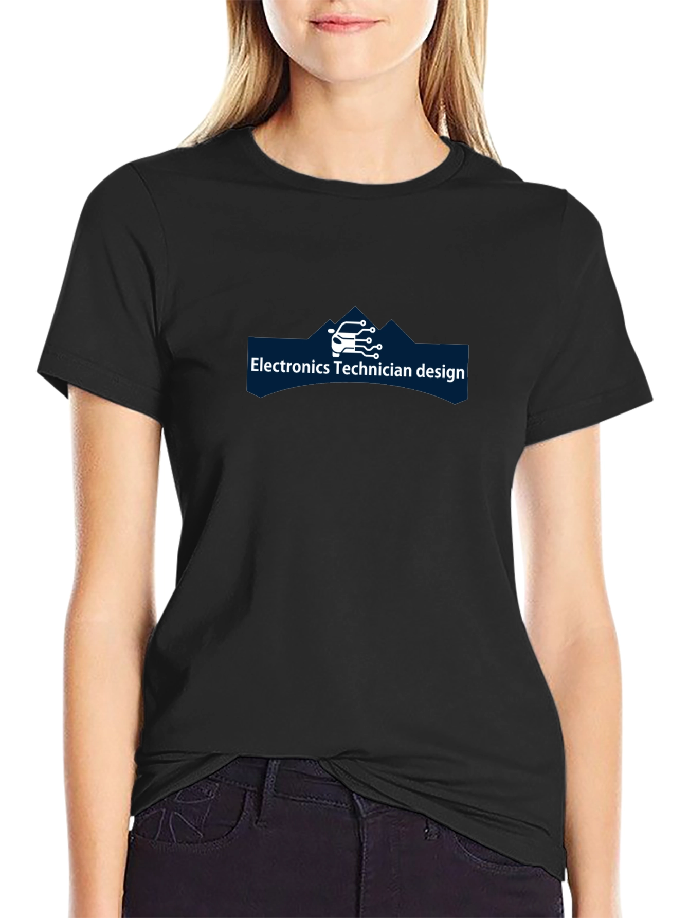 Electronics Technician Design Black T-Shirt