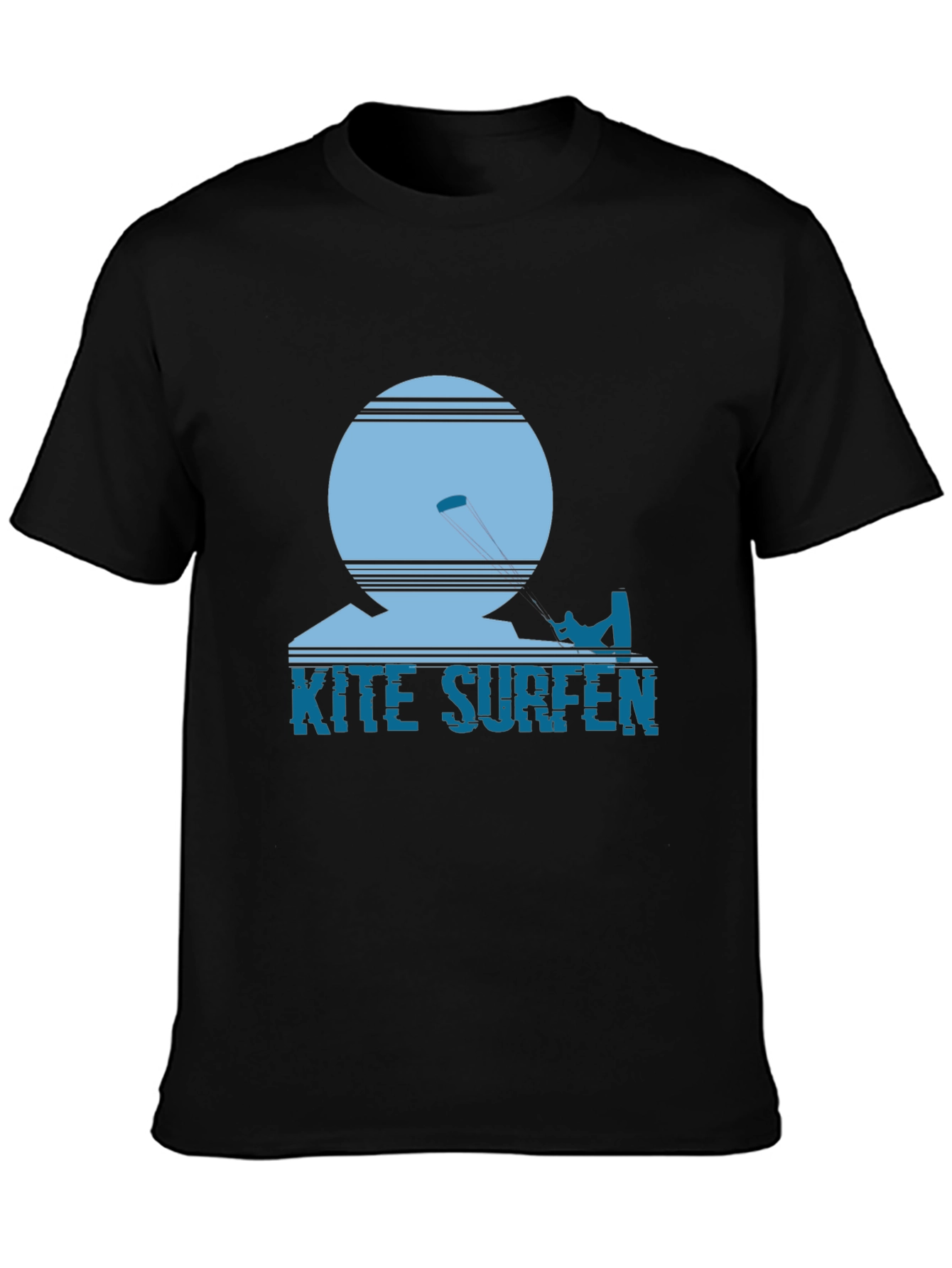 Kite Surfing Graphic Tee - Black