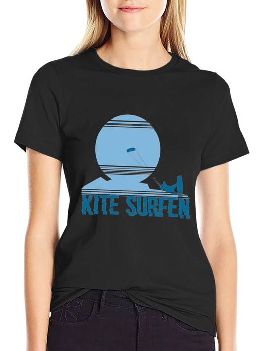 Kite Surfing Graphic Tee - Black