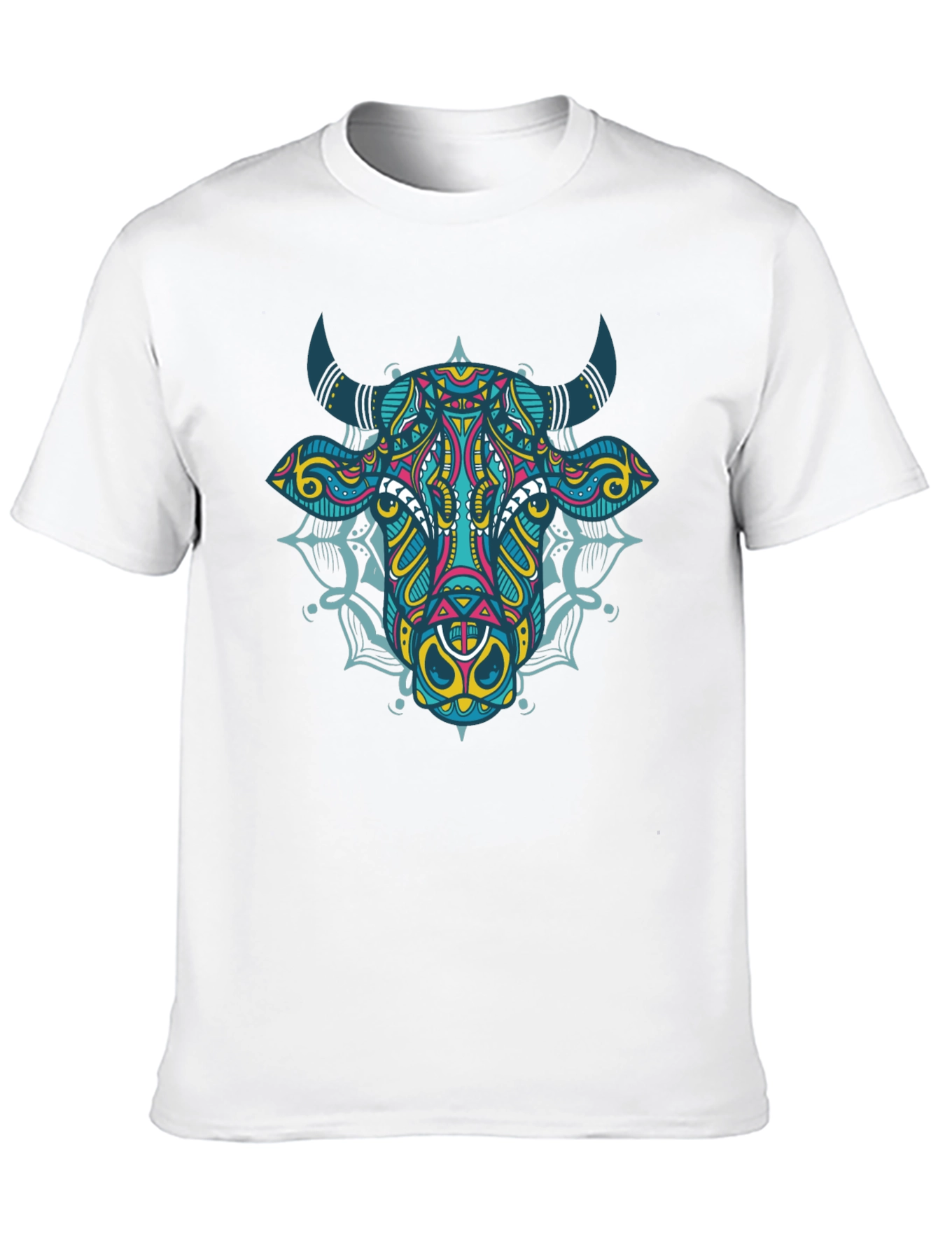 Cow Mandala Graphic Tee - Black